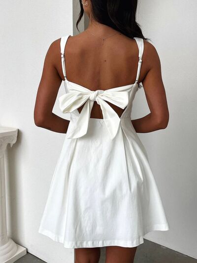 Arabella Devine Bow Back Square Neck Mini Dress | 4 Colors-Tactilefable