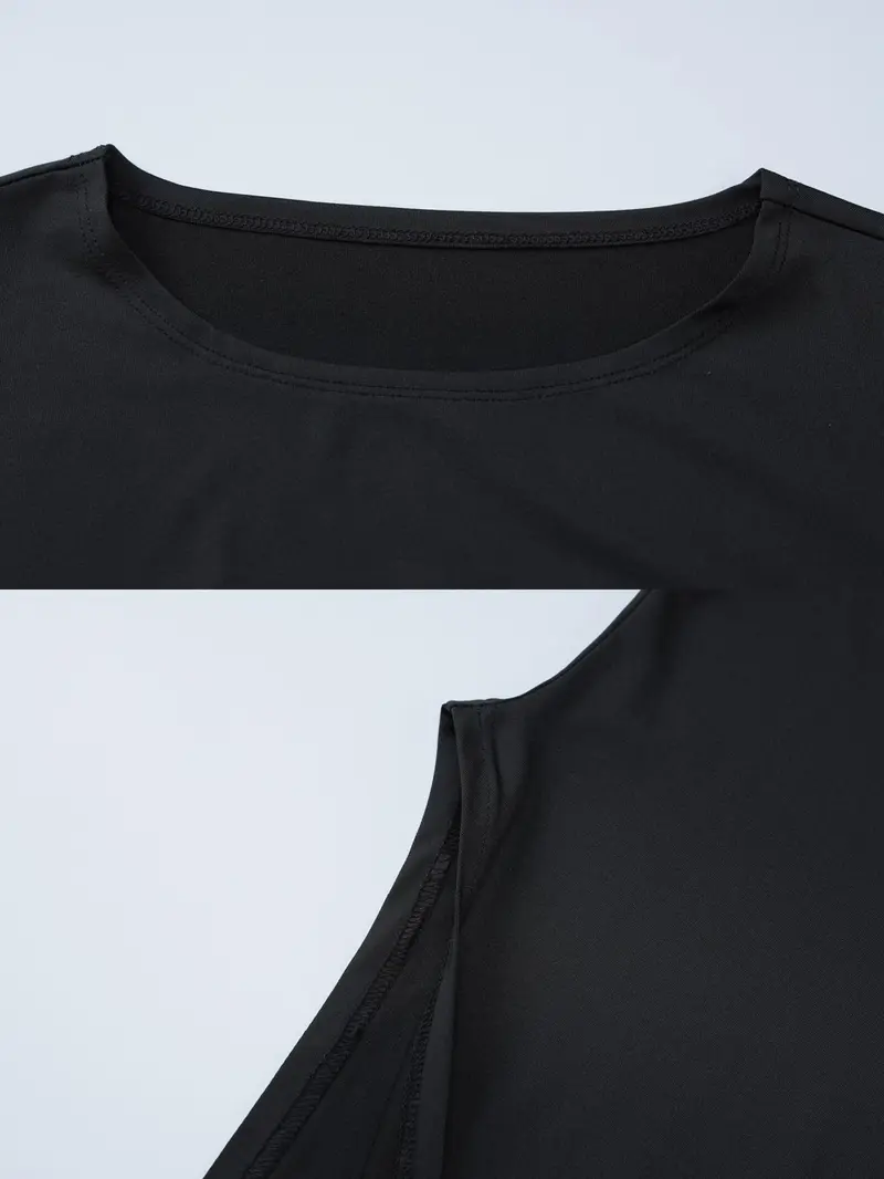 Women's Plain Asymmetrical Split Hem Slit Design Boat Neck Dress, Casual Long Sleeve Dress for Spring & Fall, Women's Clothing for Daily Wear Women's Plain Asymmetrical Split Hem Slit Design Boat Neck Dress, Casual Long Sleeve Dress for Spring & Fall, Women's Clothing for Daily Wear
