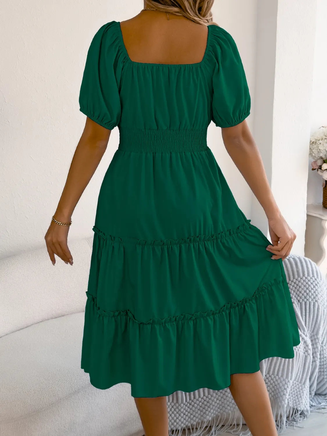 Garden Party Tiered Puff Sleeve Dress | 3 Colors | Poundton-Tactilefable