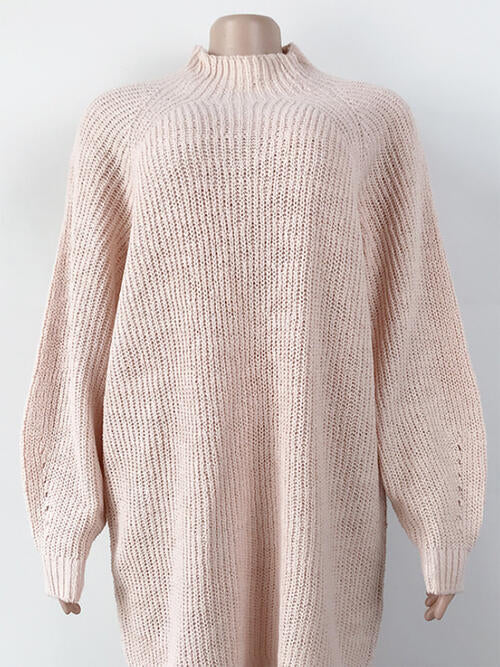 Maria Mock Neck Dropped Shoulder Sweater Dress | 5 Colors-Tactilefable
