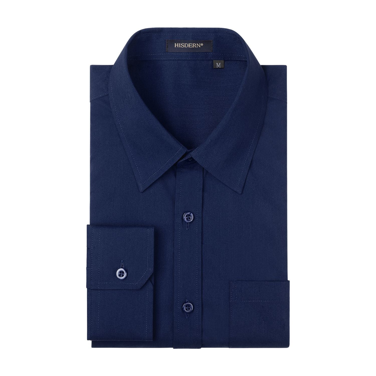 OfficeFlex Navy Blue Dress Shirt for Client Meetings-Tactilefable