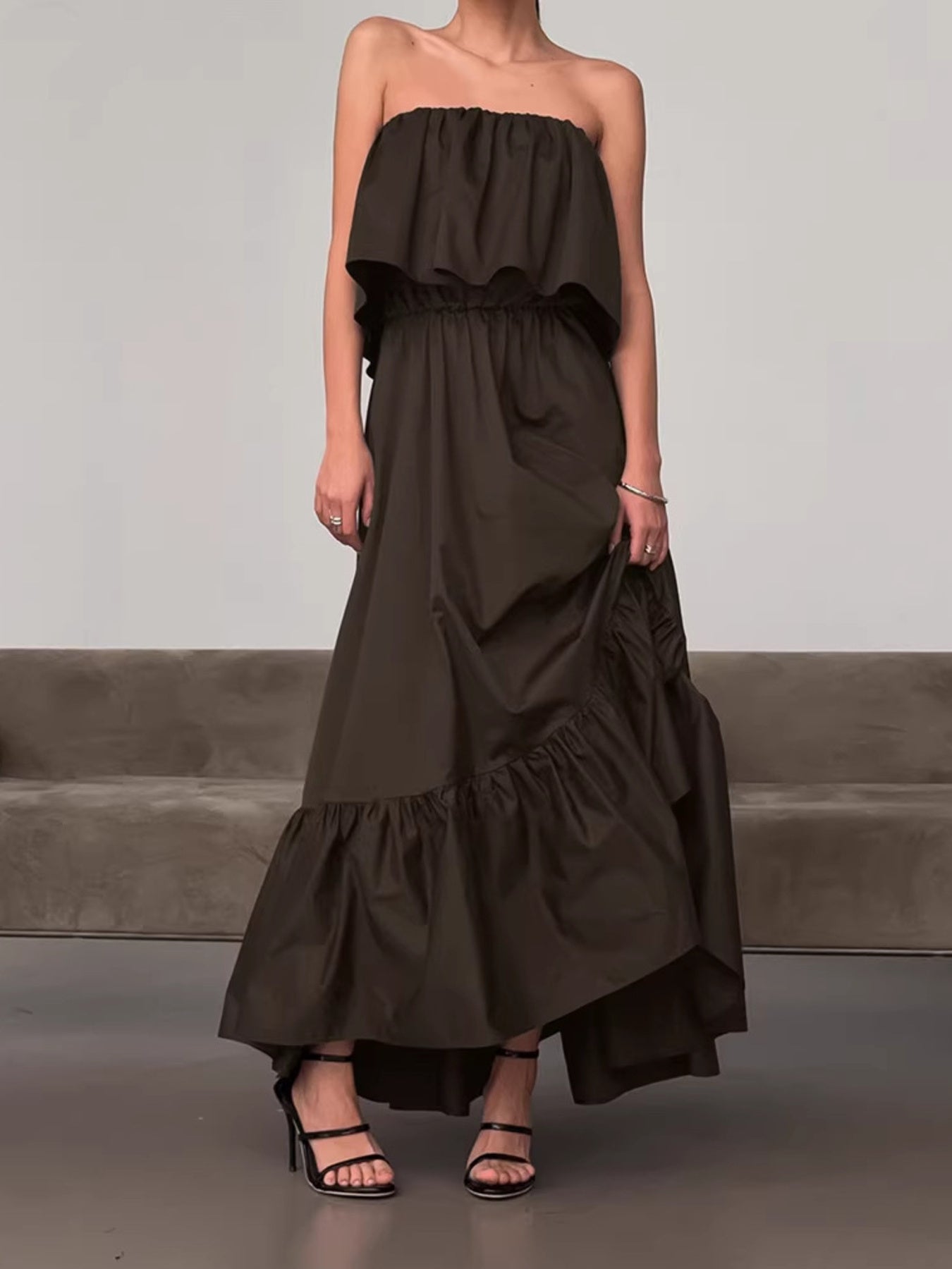 Santorini Romance Off-Shoulder Maxi Dress-Tactilefable