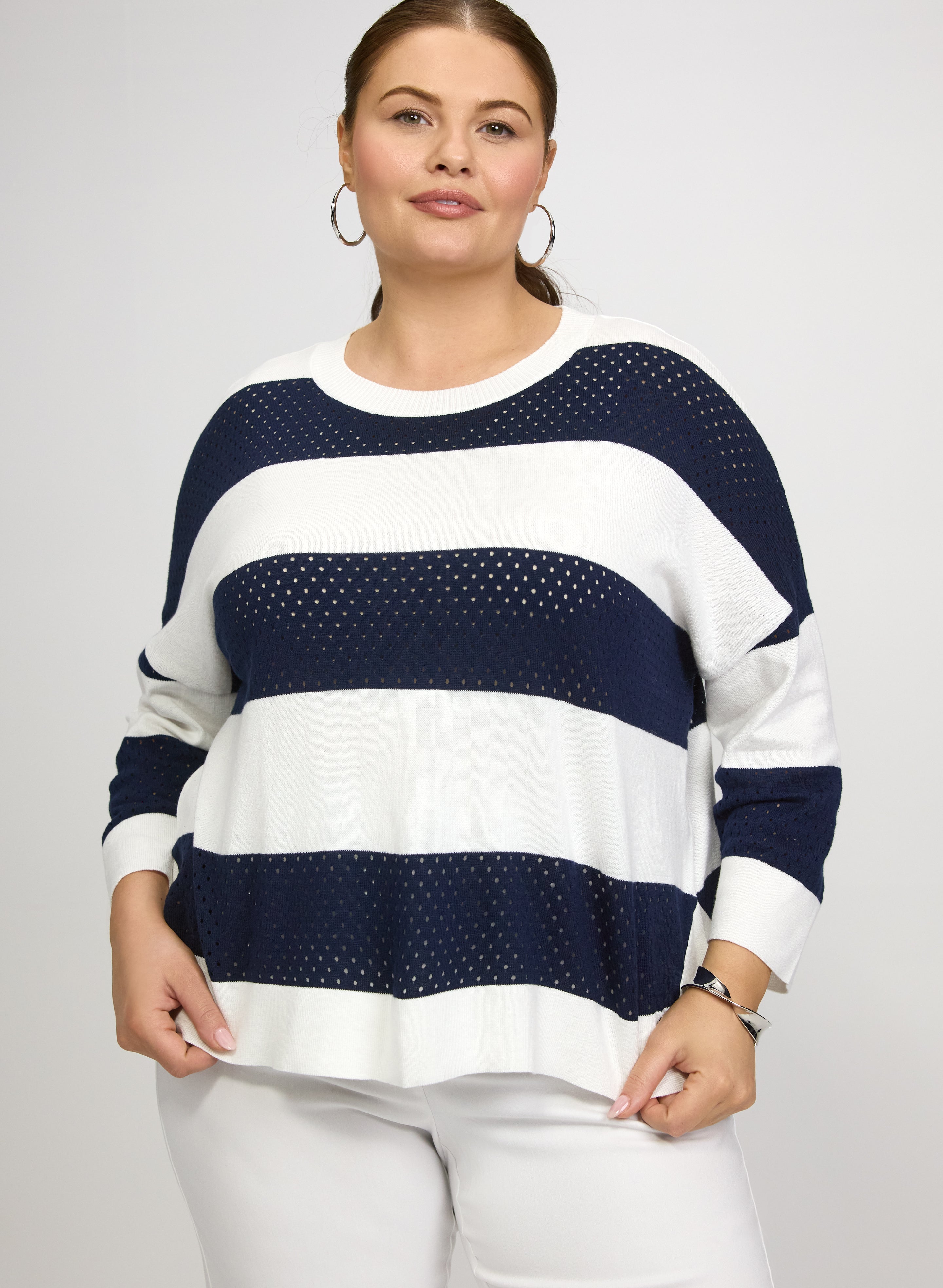 Joseph Ribkoff - Stripe Knit Pullover-Tactilefable