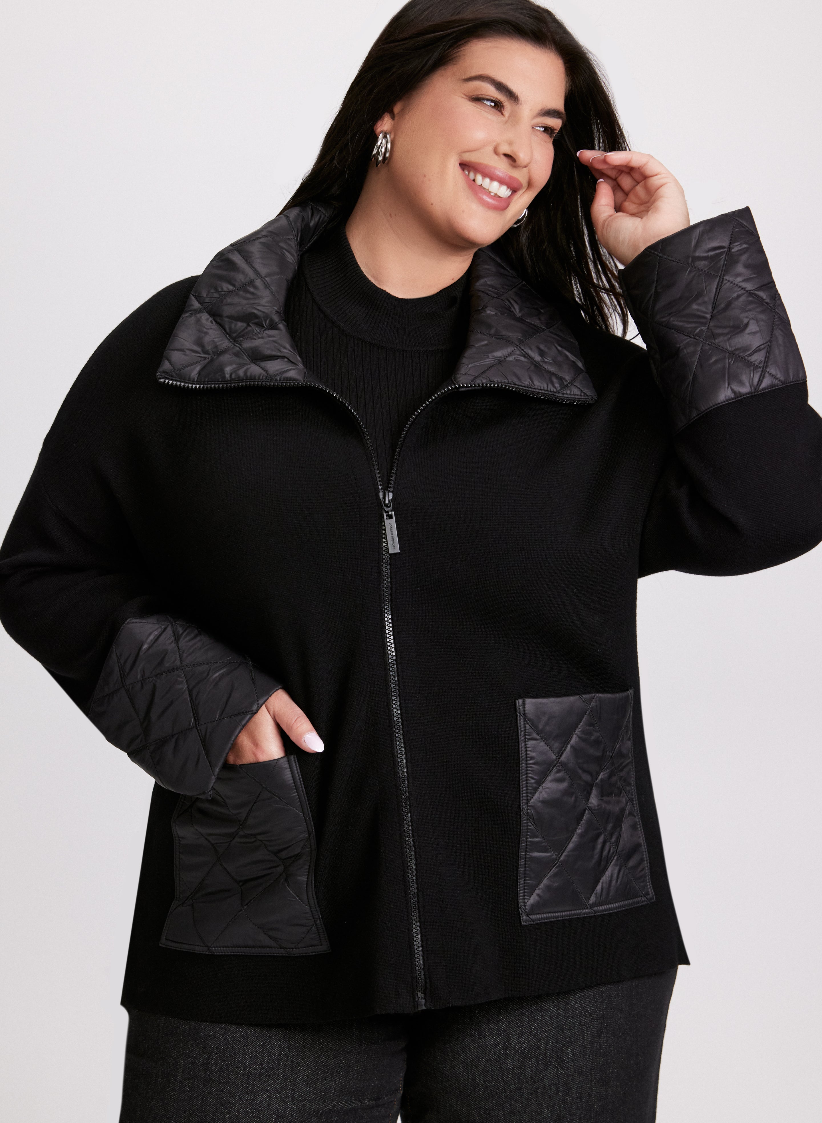 Joseph Ribkoff - Quilt Detail Cardigan-Tactilefable