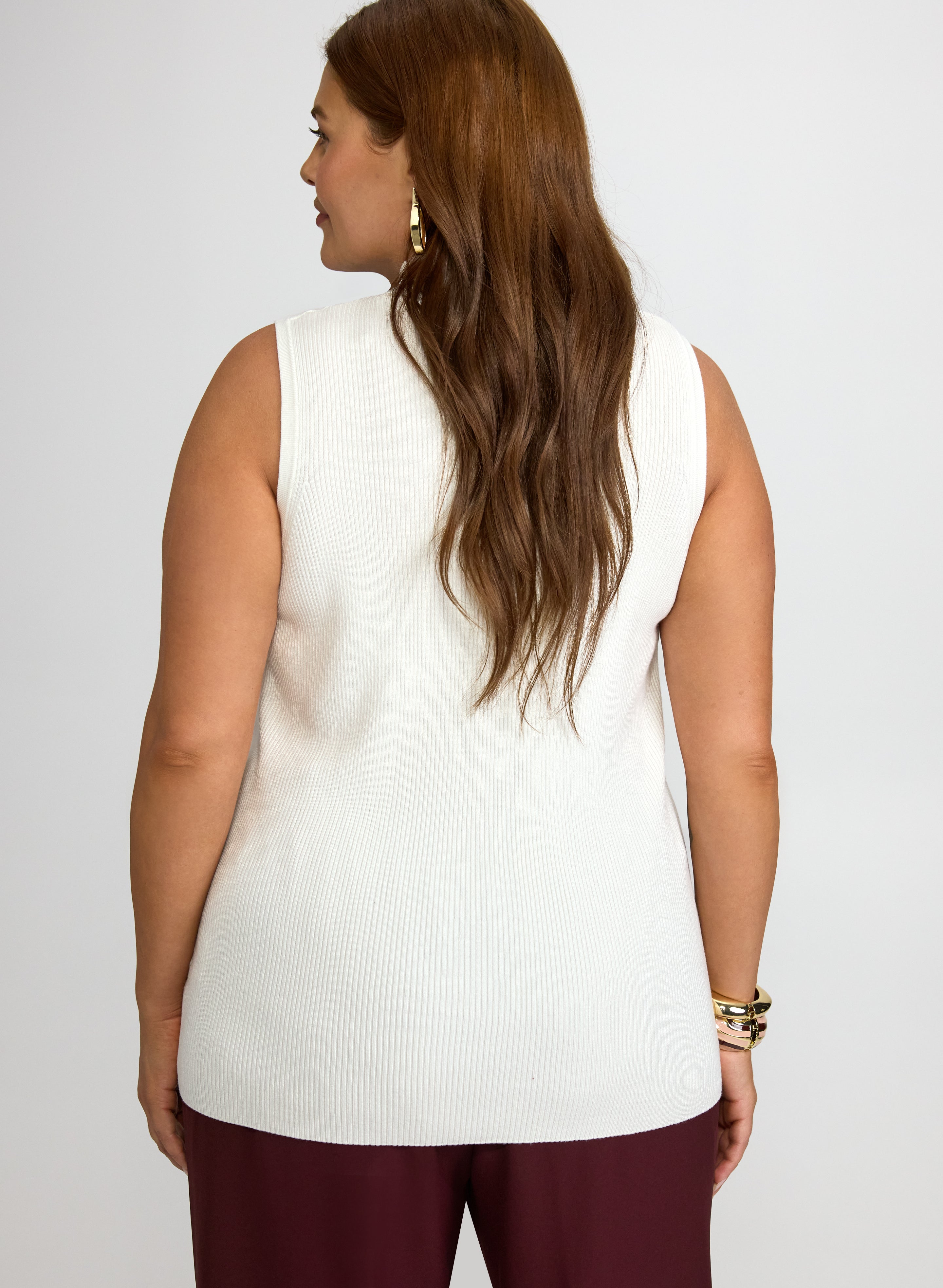 Sleeveless Mock Neck Knit-Tactilefable
