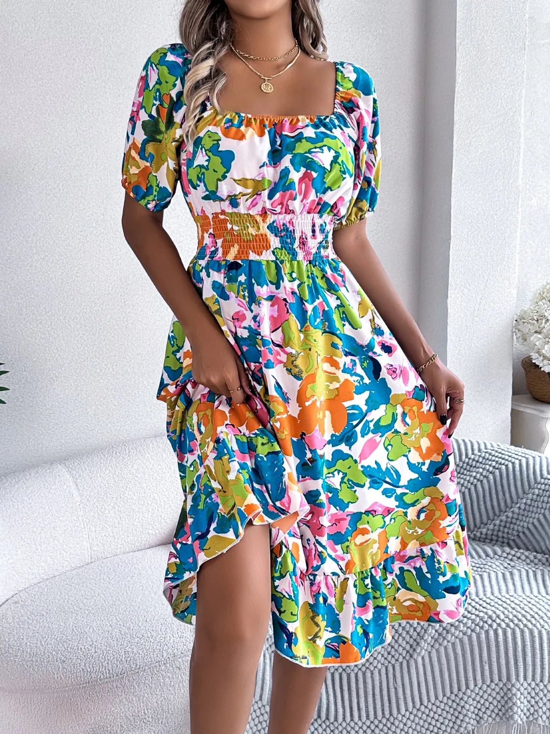 Floral Breeze Off-the-Shoulder Dress | 2 Colors | Poundton-Tactilefable