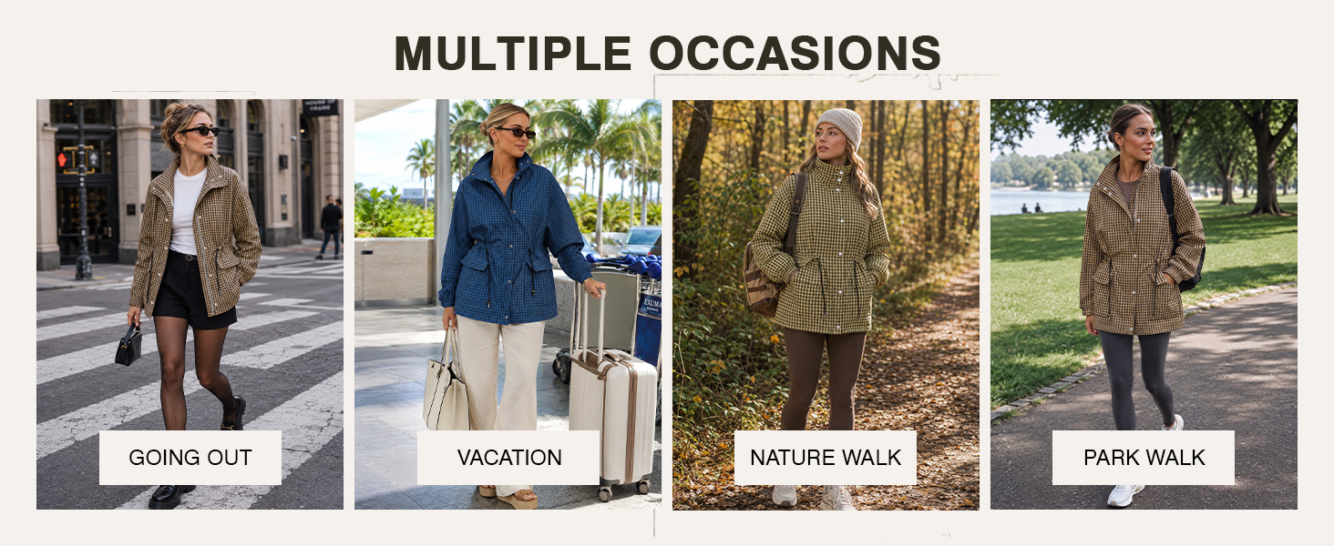 Jacket styling for going out, vacation, nature, and park walks.