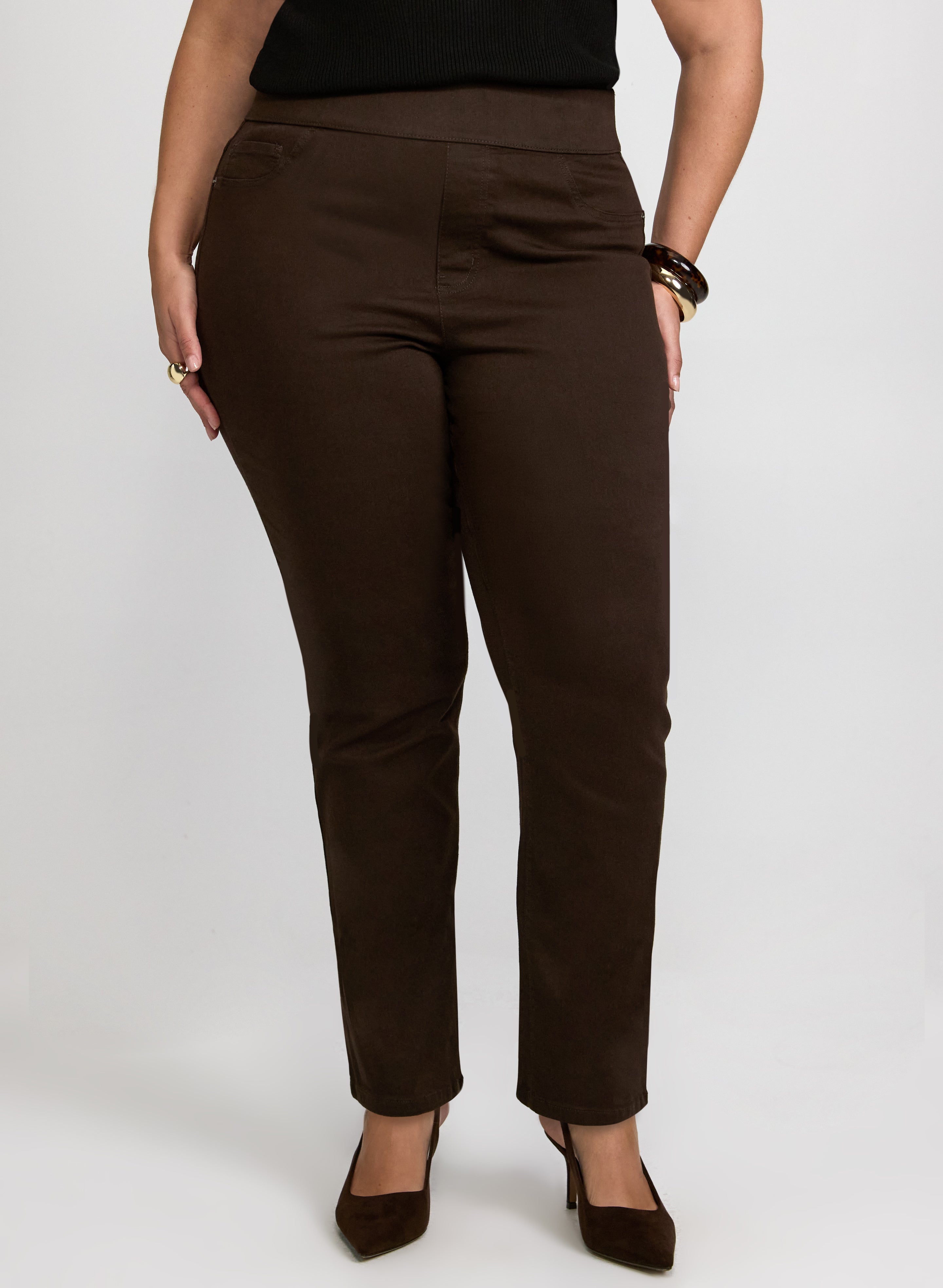 Straight-Leg Pull-On Jeans-Tactilefable