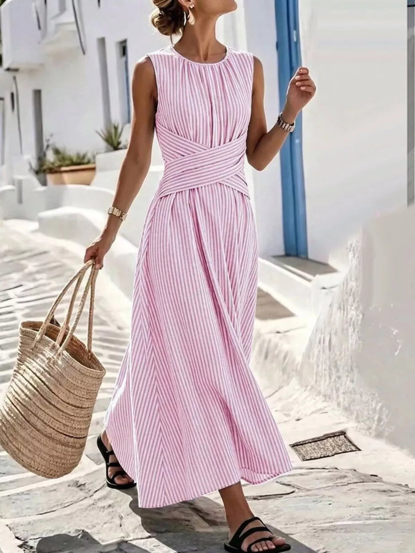 Lori Striped Sleeveless Maxi Dress | 4 Colors-Tactilefable