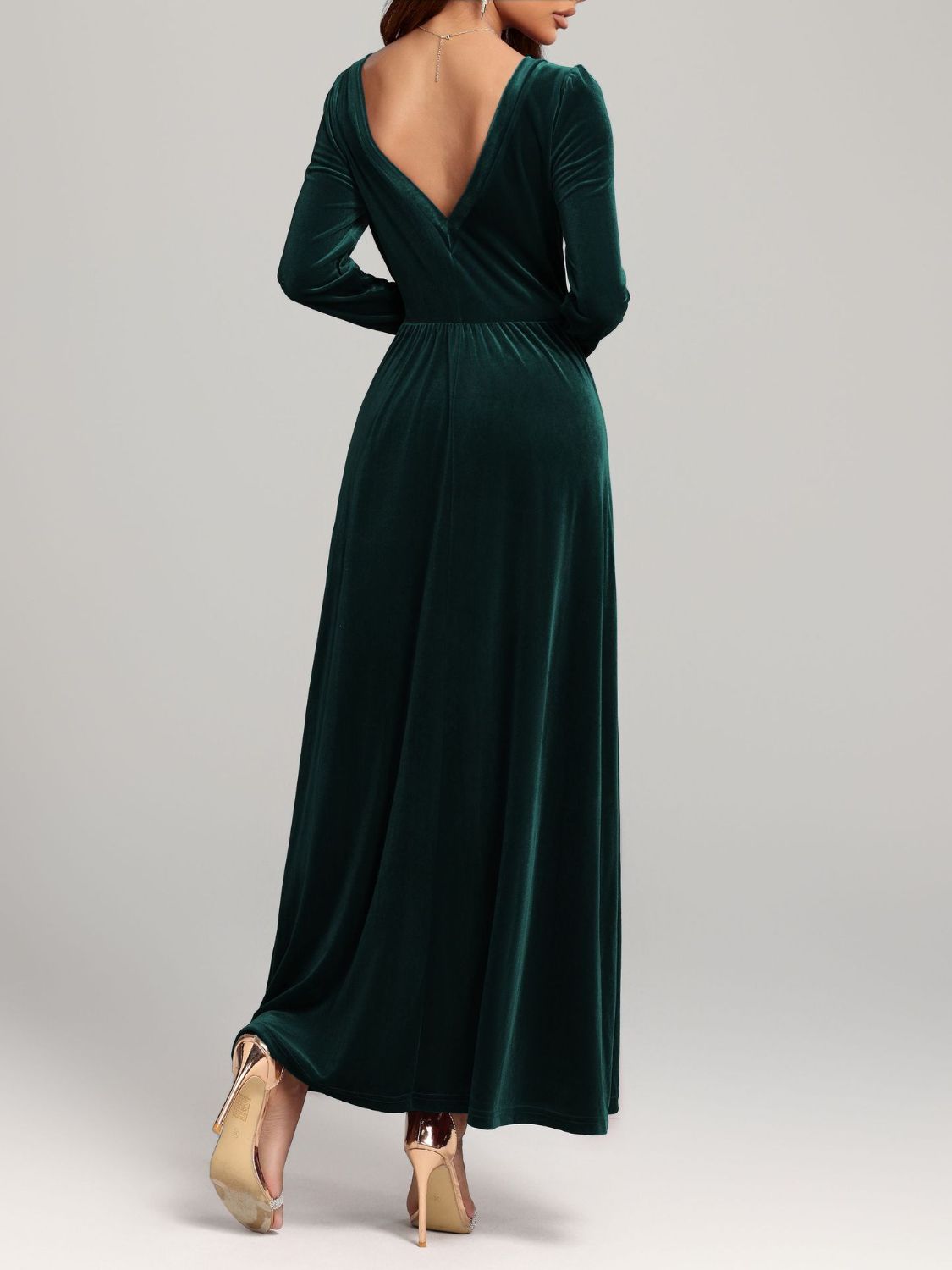 Faerie Velvet Square Neck Long Sleeve Dress | 4 Colors | Poundton-Tactilefable