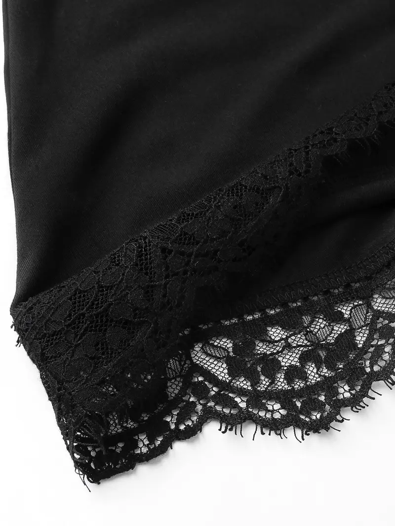 Short Sleeve Lace Trim Asymmetrical T-Shirt Dress Women Daily Wear Casual Mini Dress Short Sleeve Lace Trim Asymmetrical T-Shirt Dress Women Daily Wear Casual Mini Dress