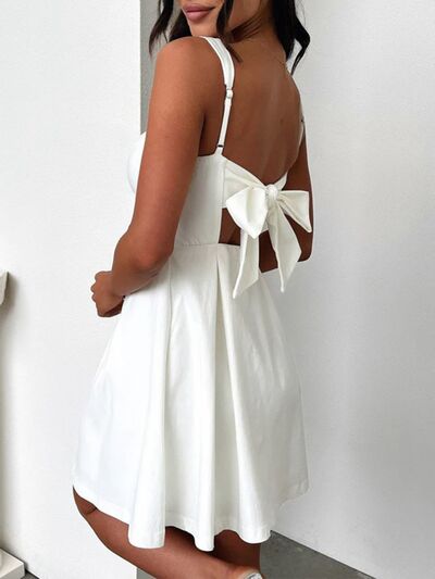 Arabella Devine Bow Back Square Neck Mini Dress | 4 Colors-Tactilefable