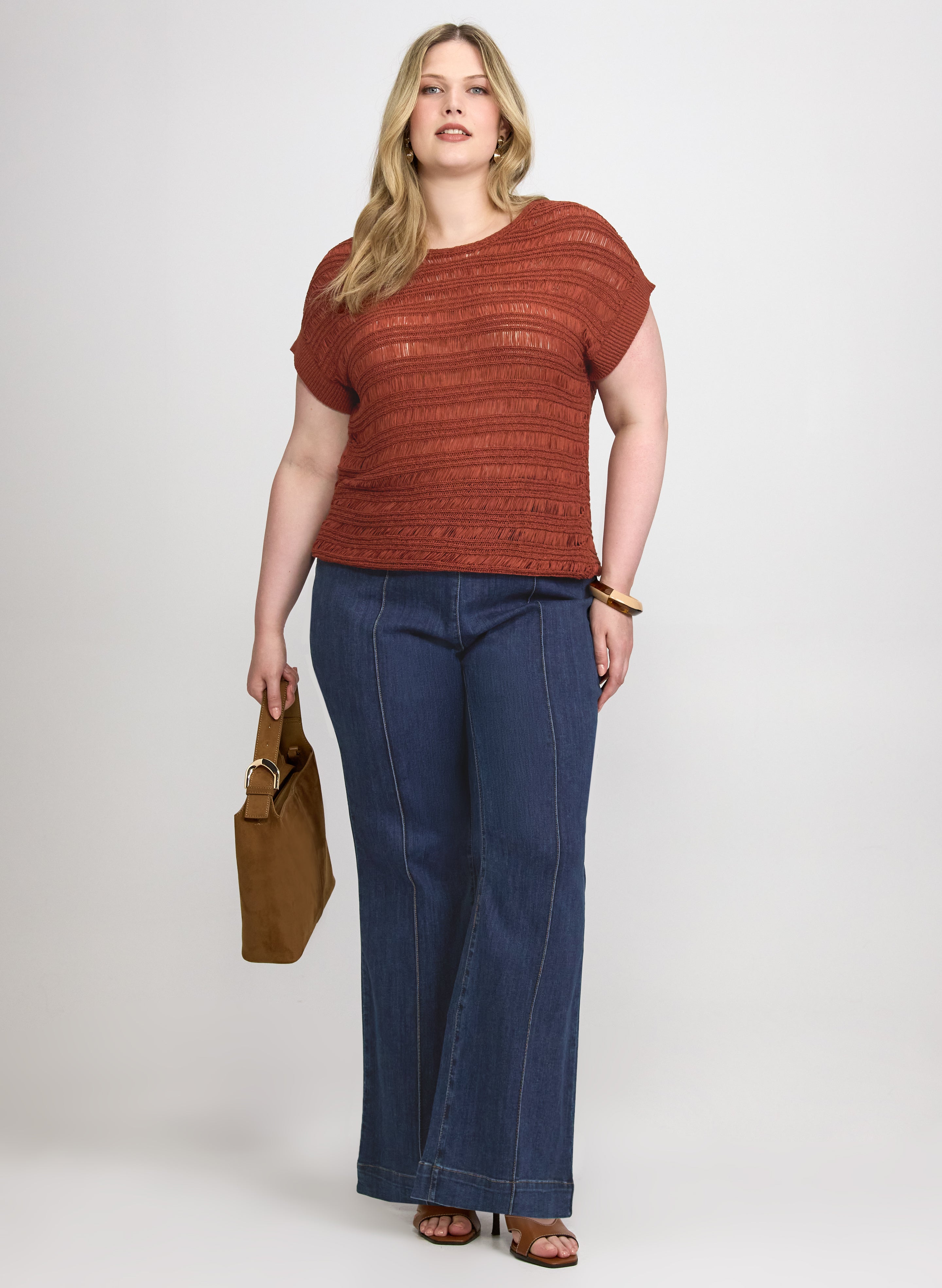 Pull-On Flare Jeans-Tactilefable