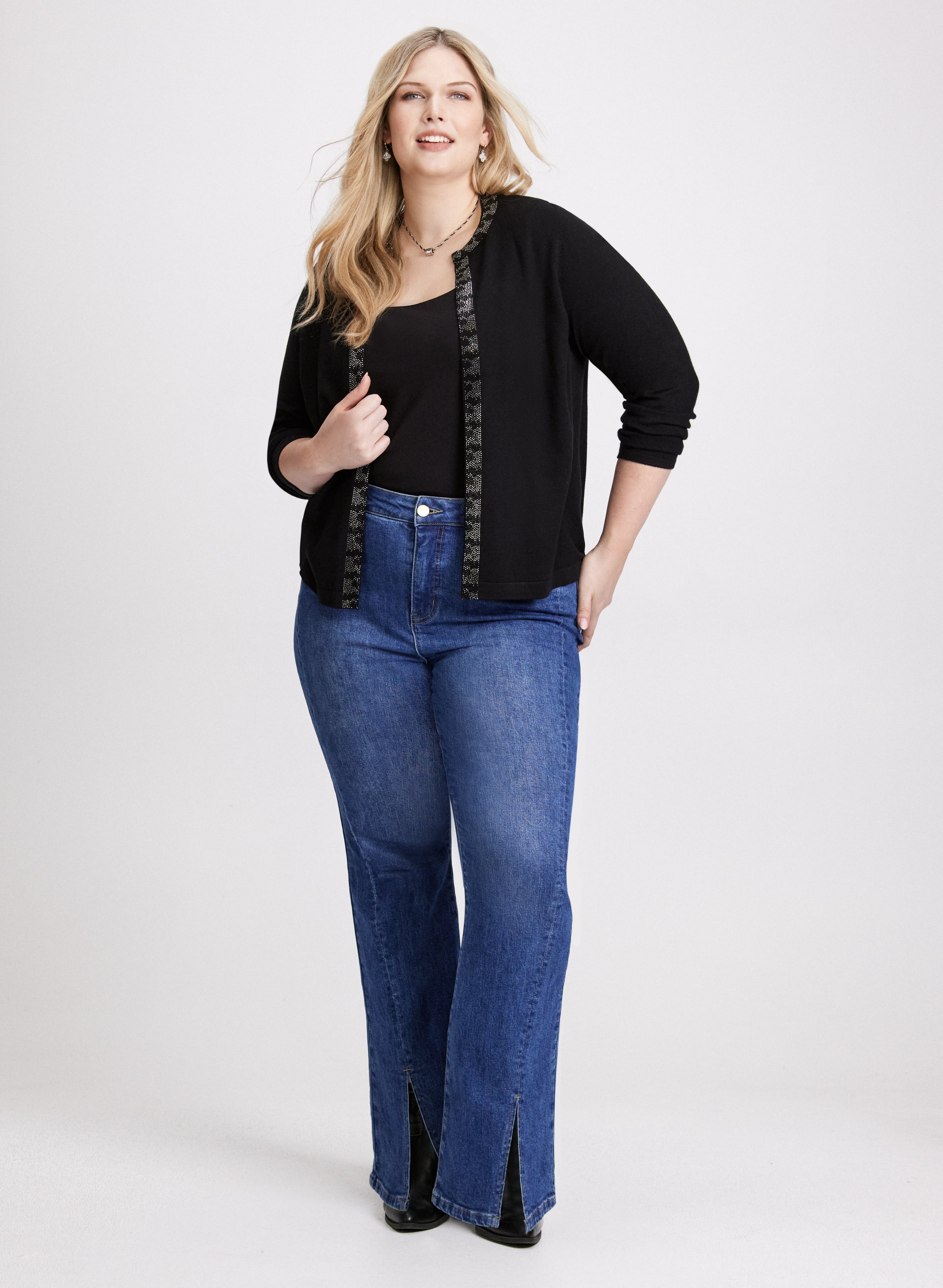 Rhinestone Detail Cardigan-Tactilefable