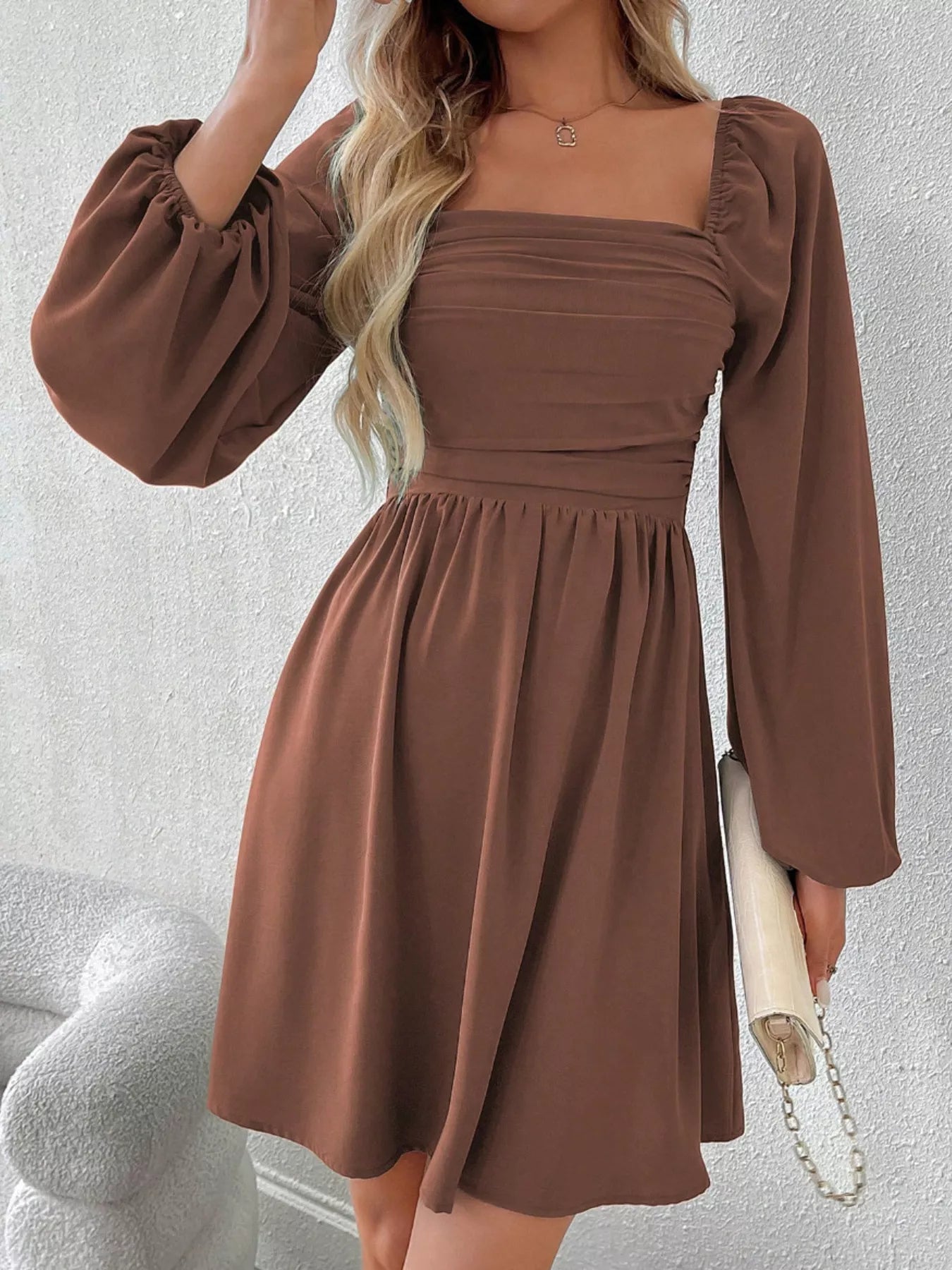 Daisy Rue Ruched Babydoll Mini Dress | 8 Colors | Poundton-Tactilefable