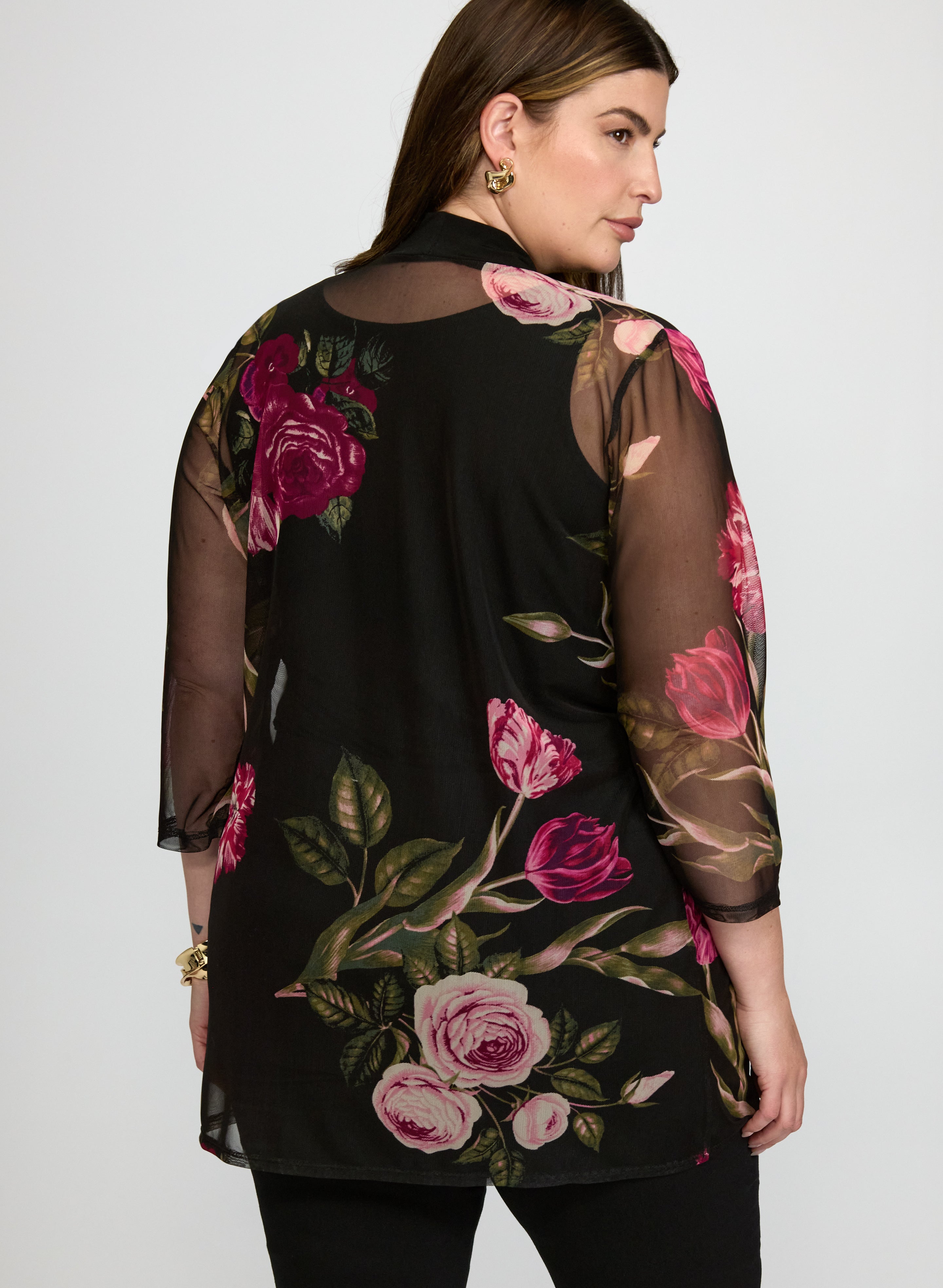 Mesh Floral Cardigan-Tactilefable