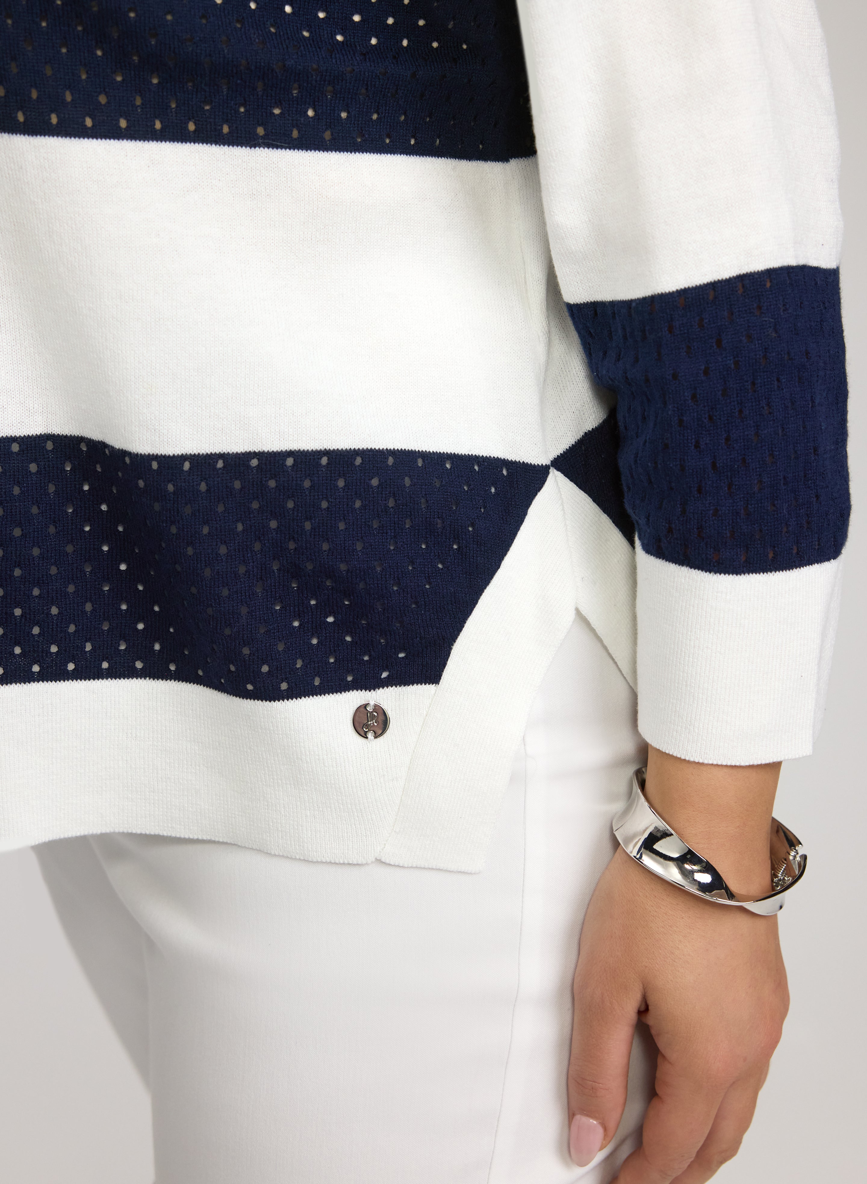 Joseph Ribkoff - Stripe Knit Pullover-Tactilefable