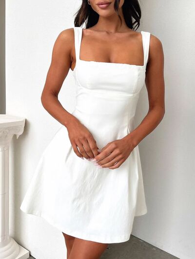 Arabella Devine Bow Back Square Neck Mini Dress | 4 Colors-Tactilefable