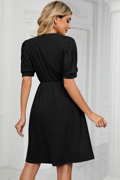 Calipso V-Neck Puff Sleeve Dress | 8 Colors-Tactilefable