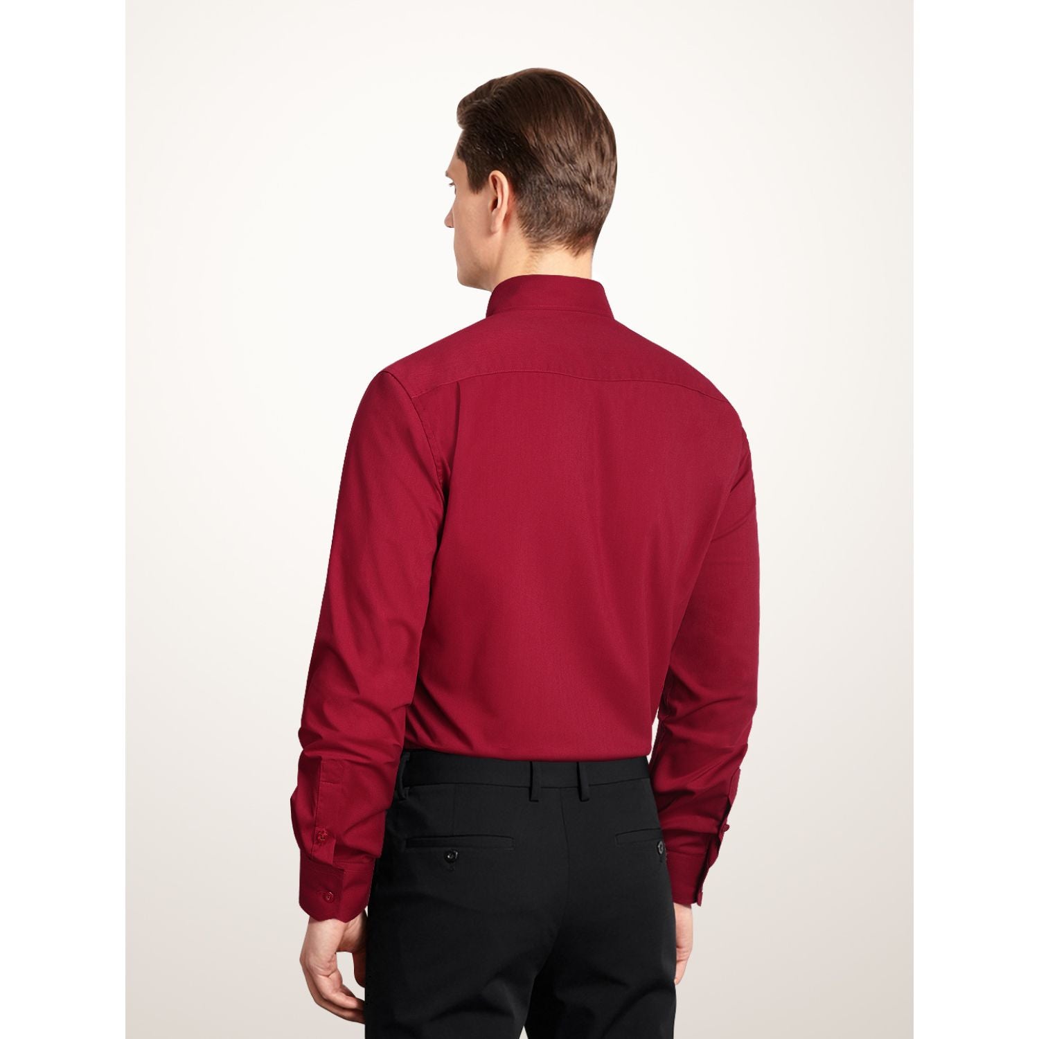  Wrinkle-Resistant Burgundy Dress Shirt for Business Trips & Conferences-Tactilefable