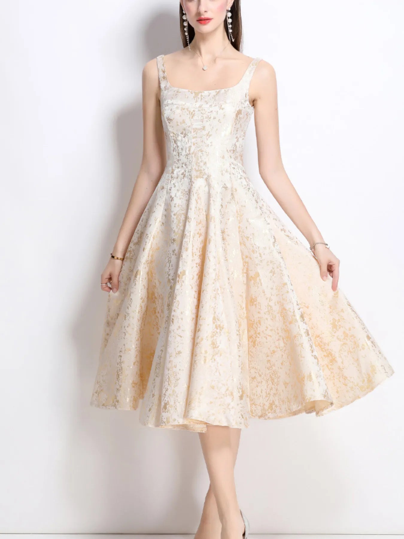 Marigold 50's Midi Dress-Tactilefable