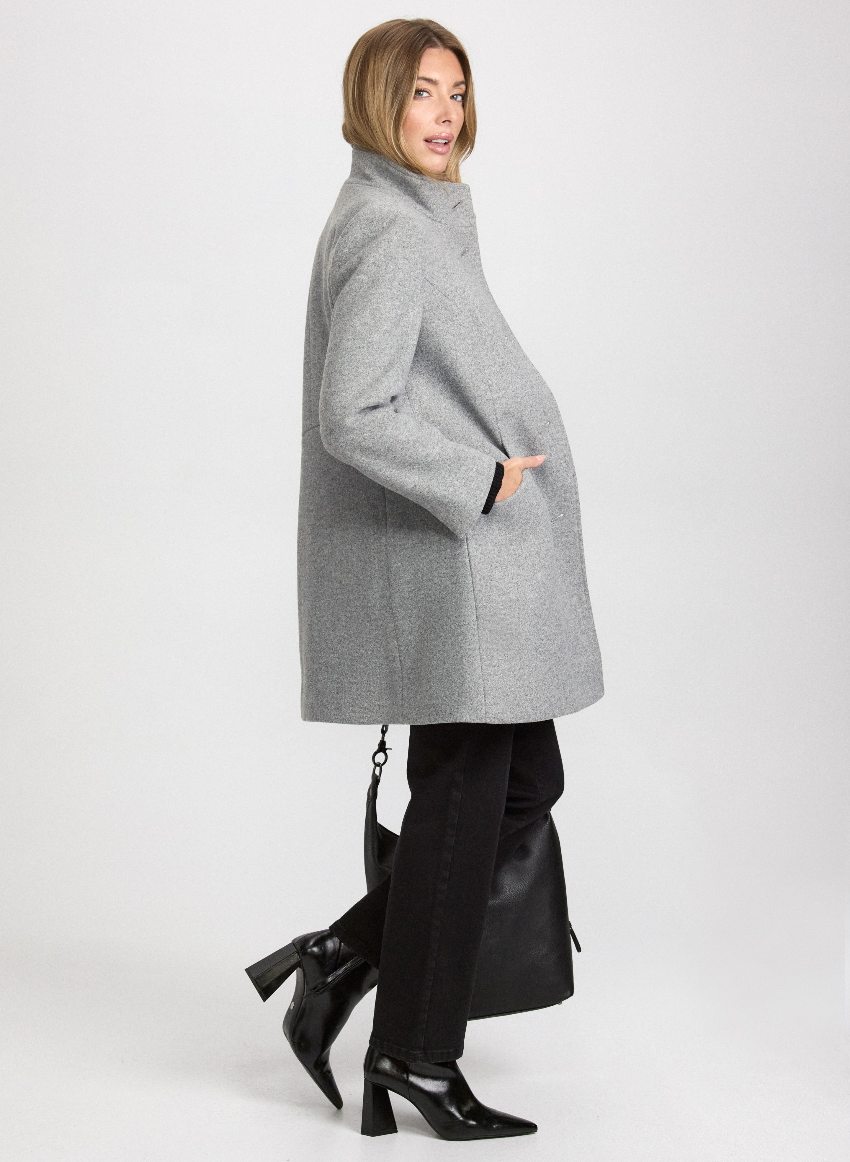 Stretch Wool-Blend Coat-Tactilefable