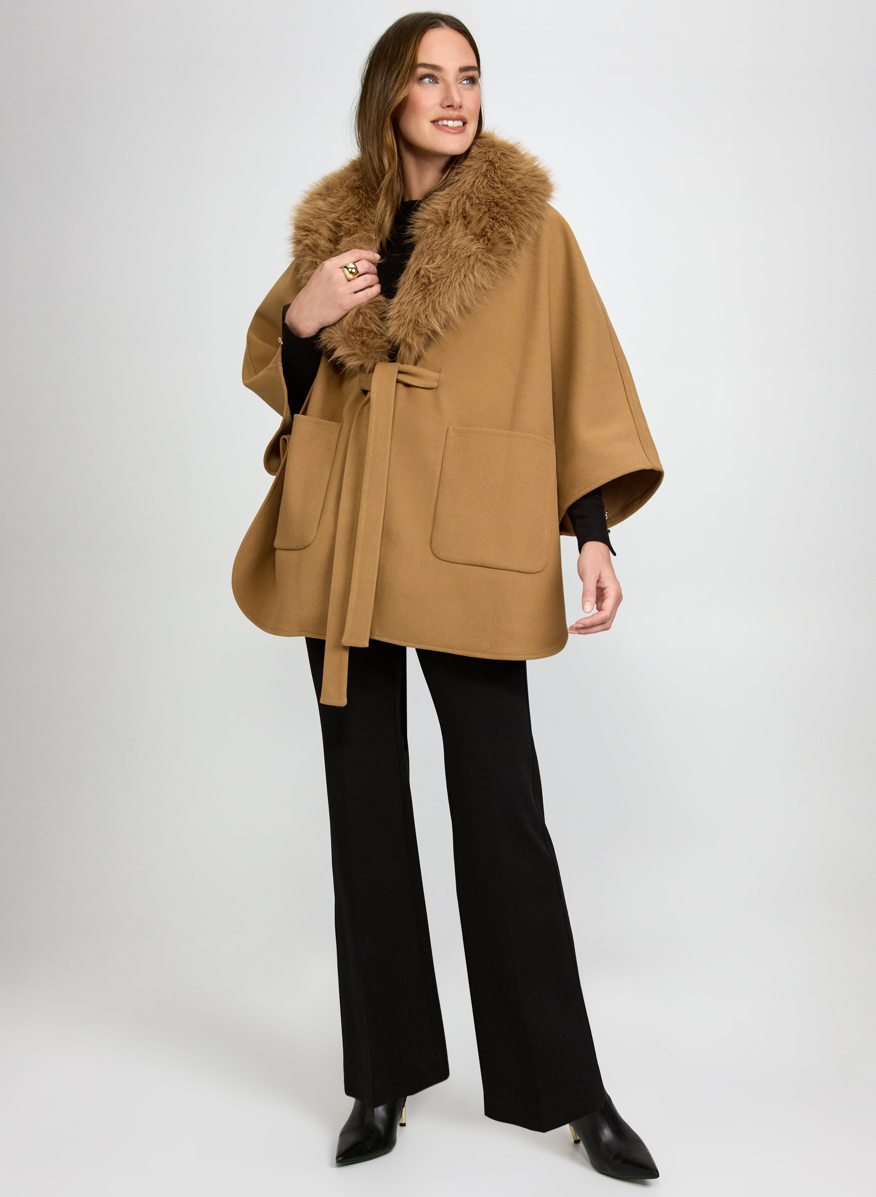 Faux-Fur Poncho-Tactilefable