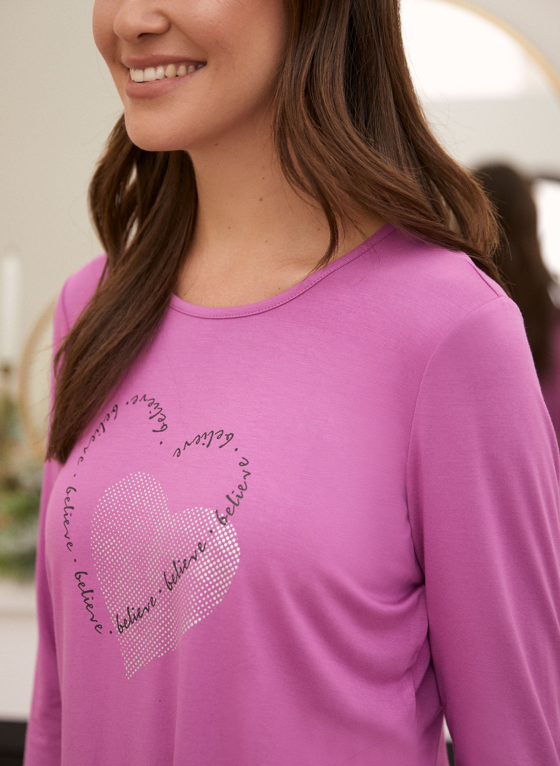 Heart Detail Pyjama Top-Tactilefable