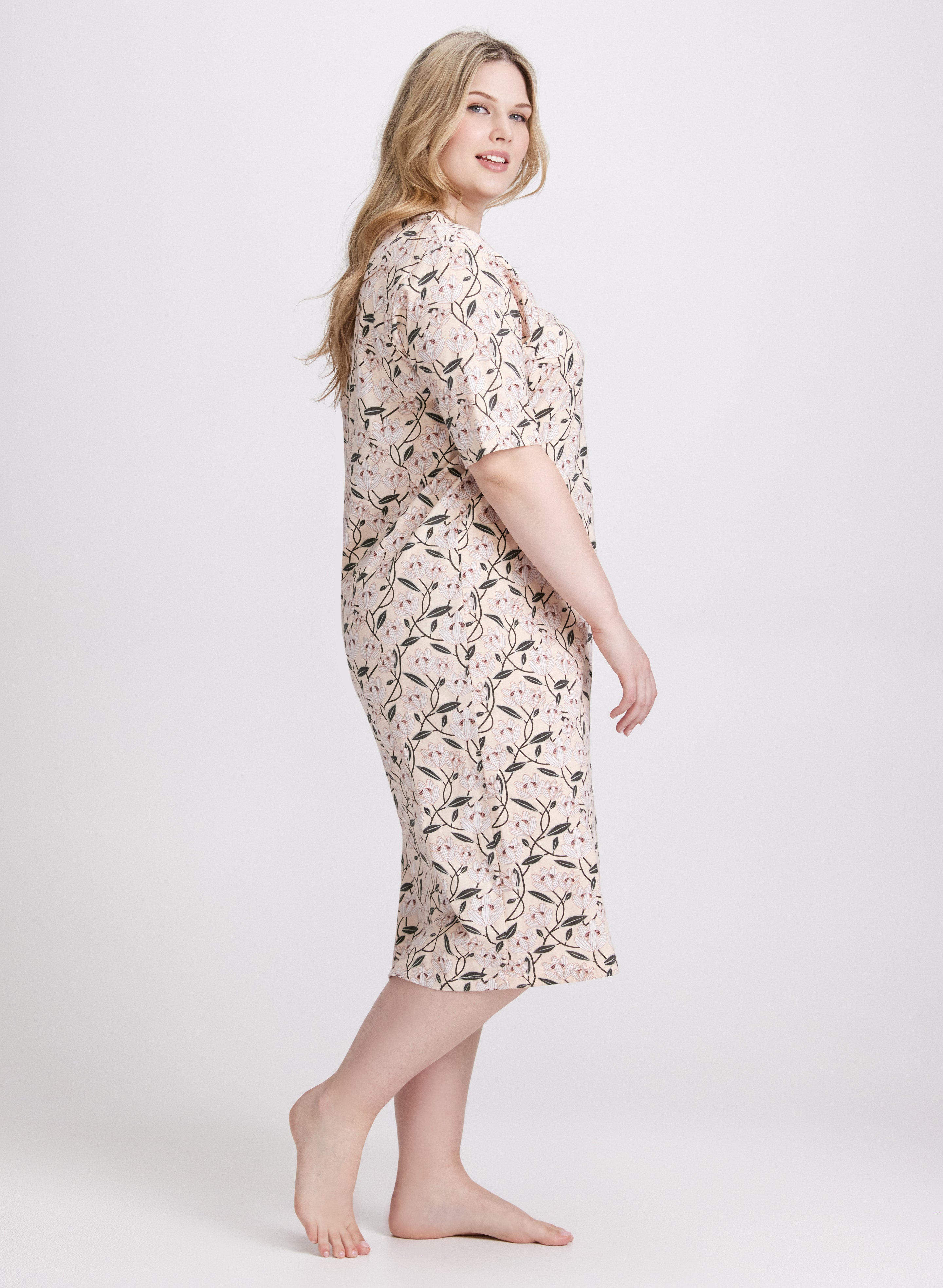 Mixed Print Nightgown-Tactilefable
