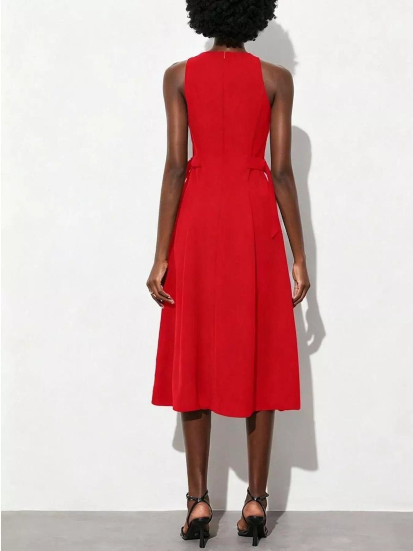 Ladylike Sleeveless Midi Dress-Tactilefable