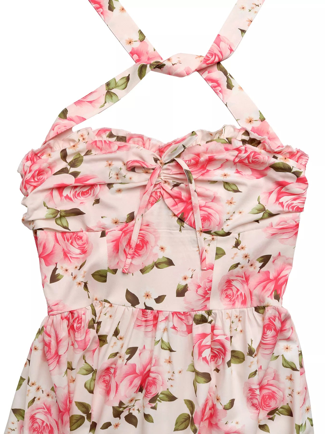 Floral Halter Midi Dress-Tactilefable