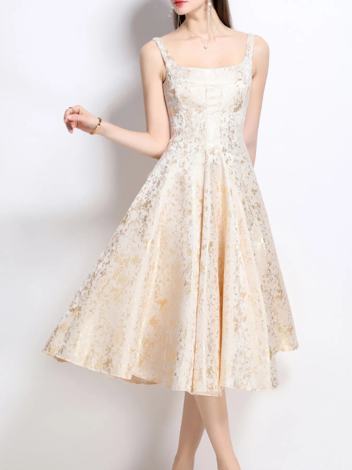 Marigold 50's Midi Dress-Tactilefable