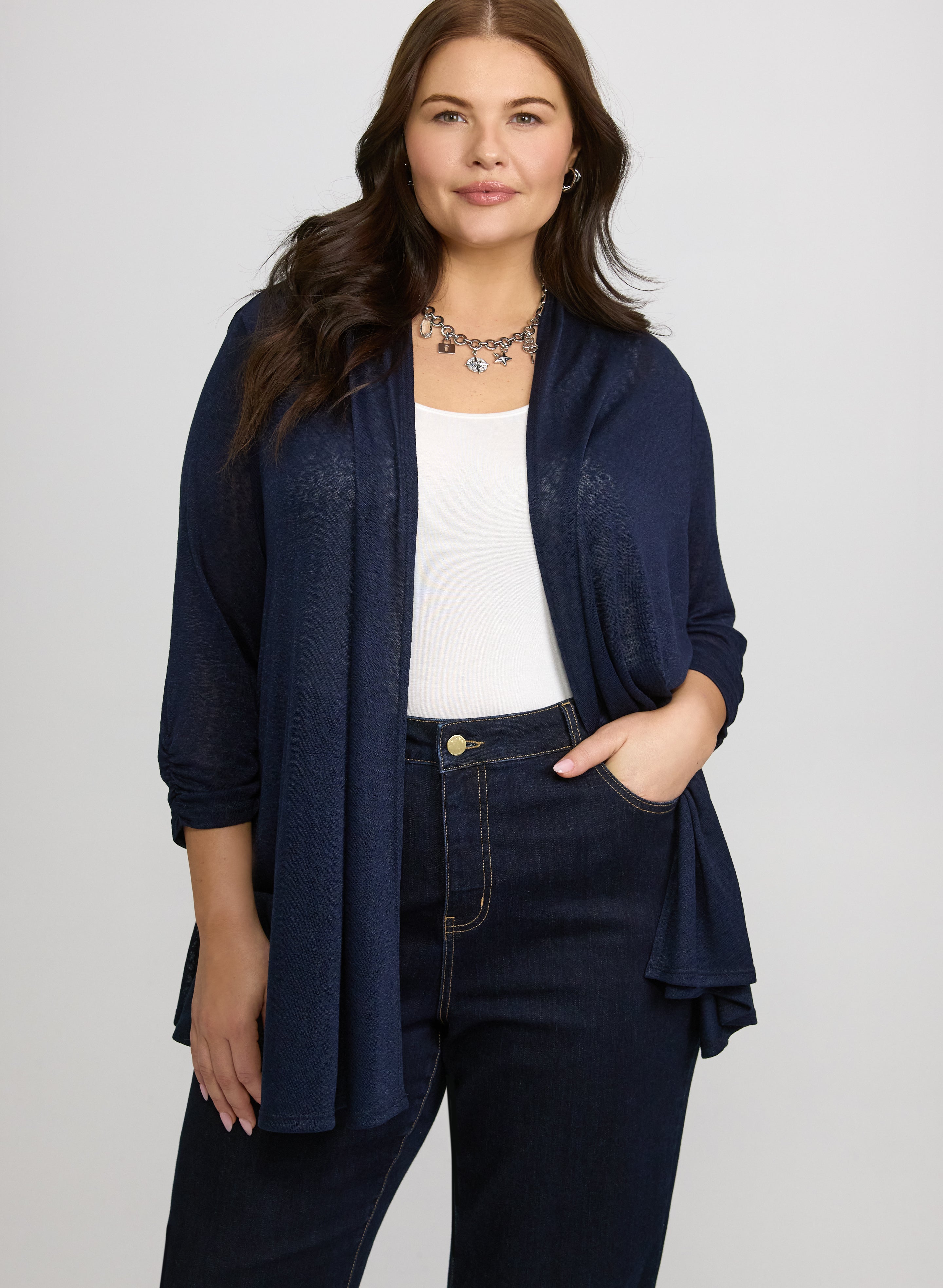 Knit Open-Front Cardigan-Tactilefable