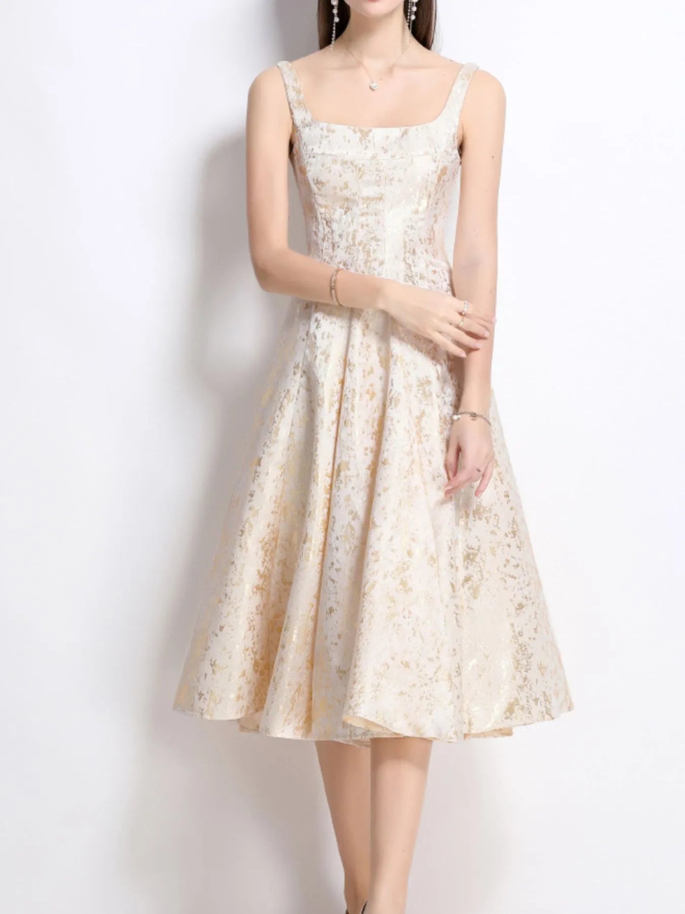 Marigold 50's Midi Dress-Tactilefable
