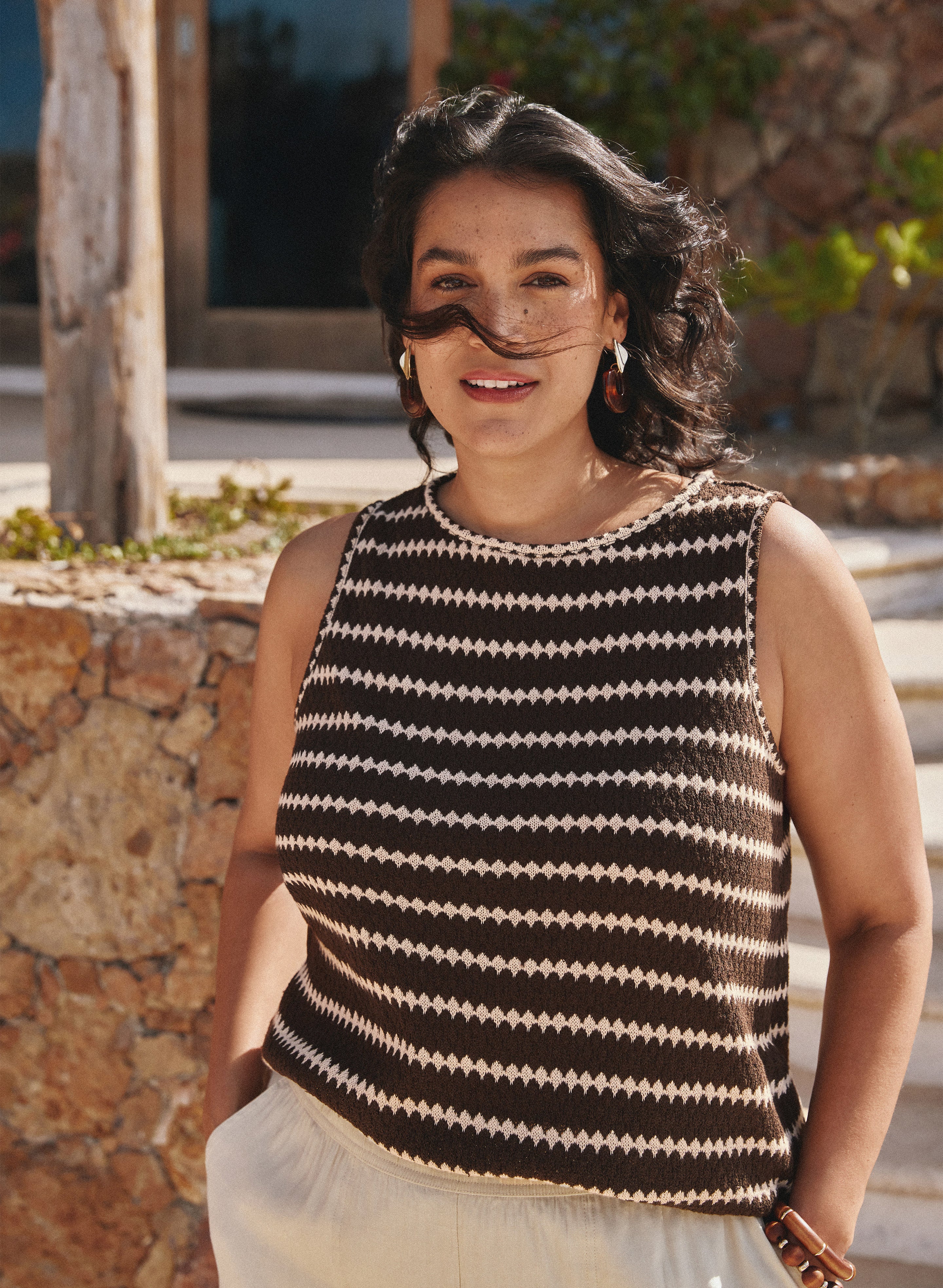 Stripe Crochet Cami-Tactilefable