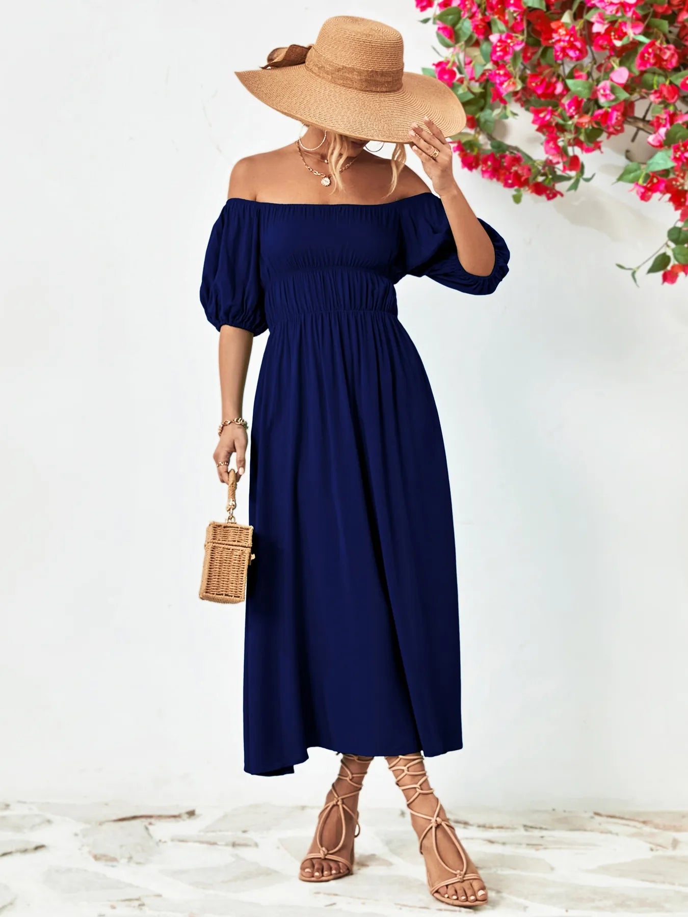 Boho Chic Puff Sleeve Maxi Dress | 3 Colors-Tactilefable