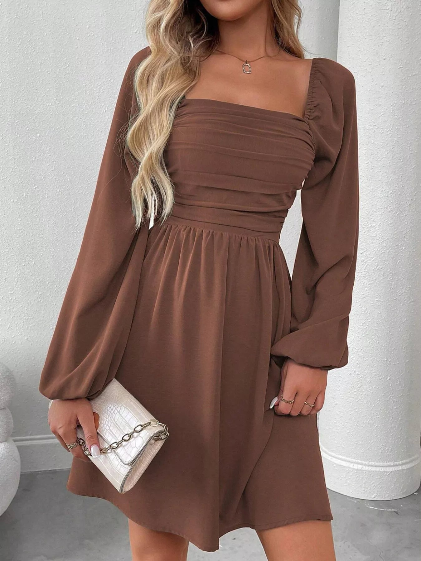 Daisy Rue Ruched Babydoll Mini Dress | 8 Colors | Poundton-Tactilefable