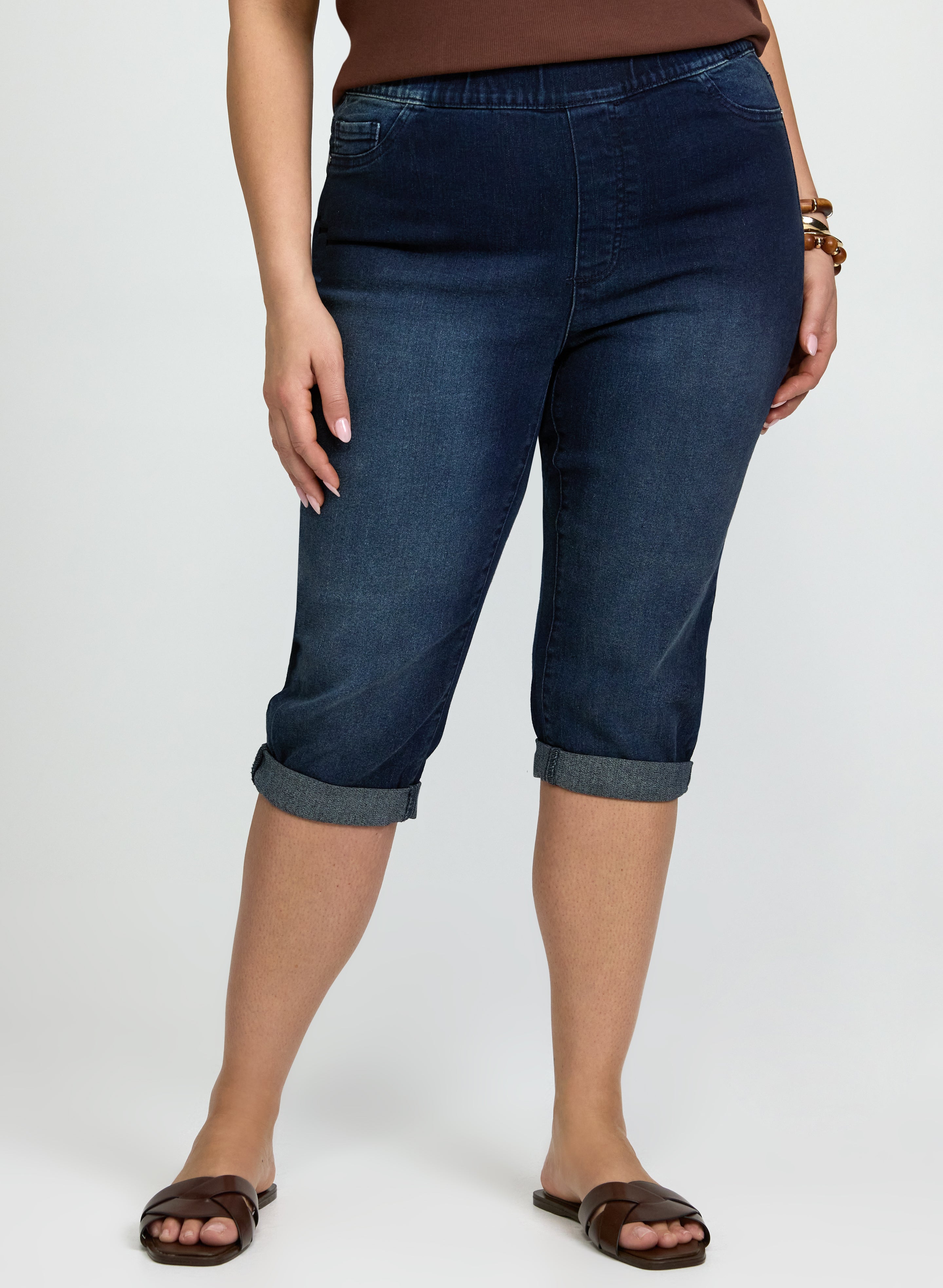 Pull-On Denim Capris-Tactilefable