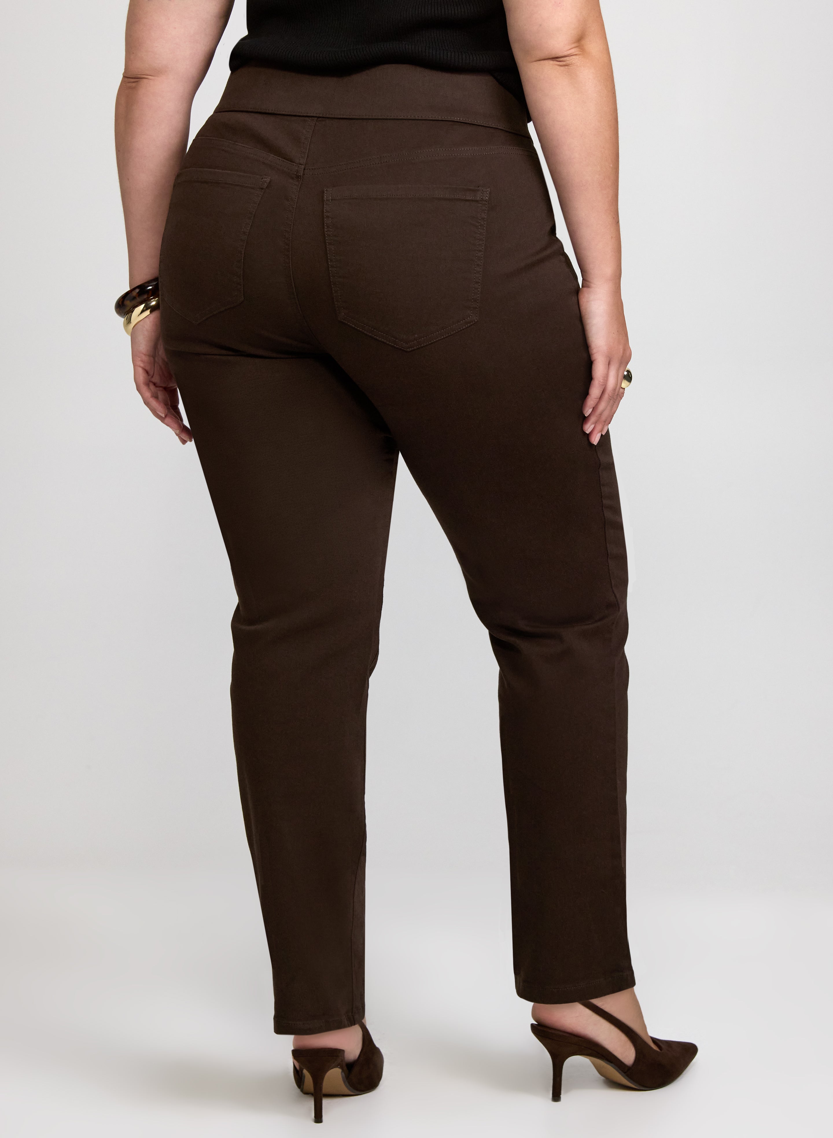 Straight-Leg Pull-On Jeans-Tactilefable