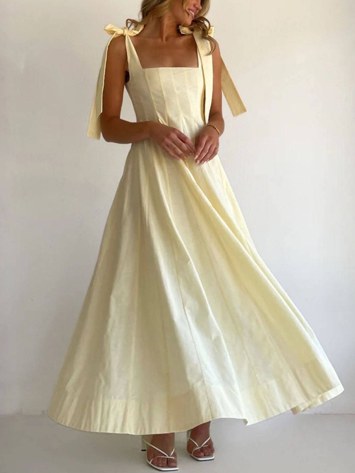 Pastel Promenade Tie-Shoulder Maxi Dress | 3 Colors-Tactilefable