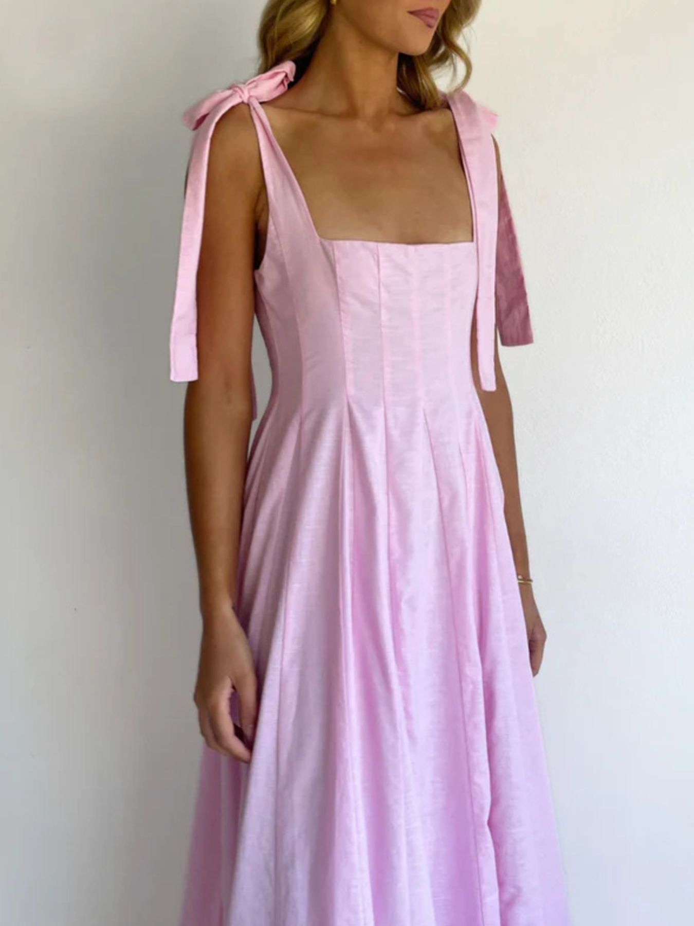 Pastel Promenade Tie-Shoulder Maxi Dress | 3 Colors-Tactilefable
