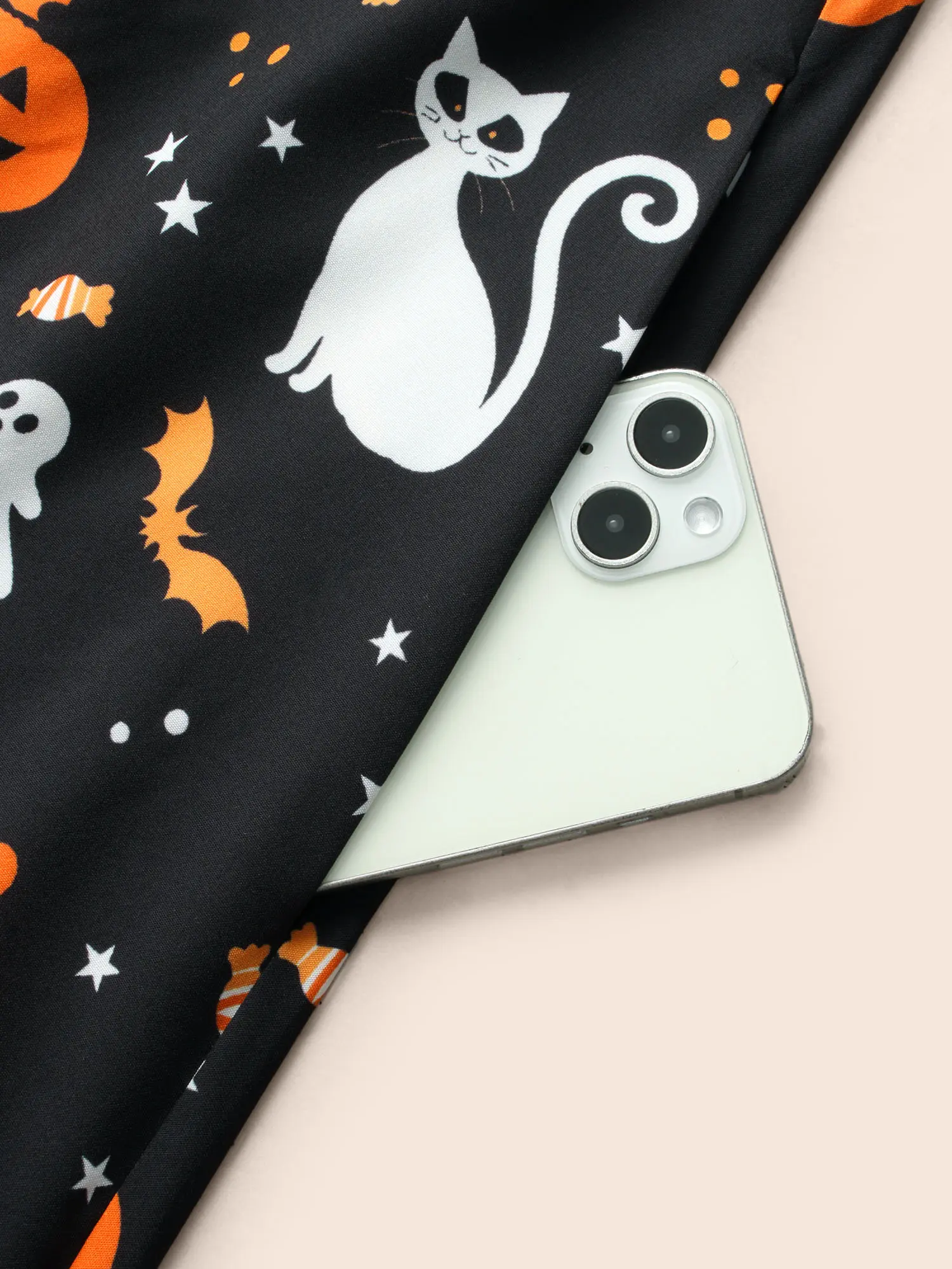 Pumpkin Printed Ruffle Sleeve Midi Dress for Women Casual Halloween-Tactilefable