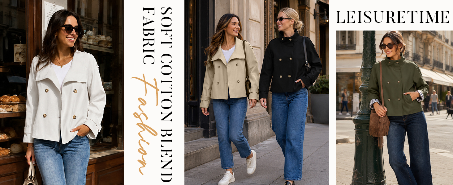 Funnel Neck Breasted Fall Jacket with Pockets
