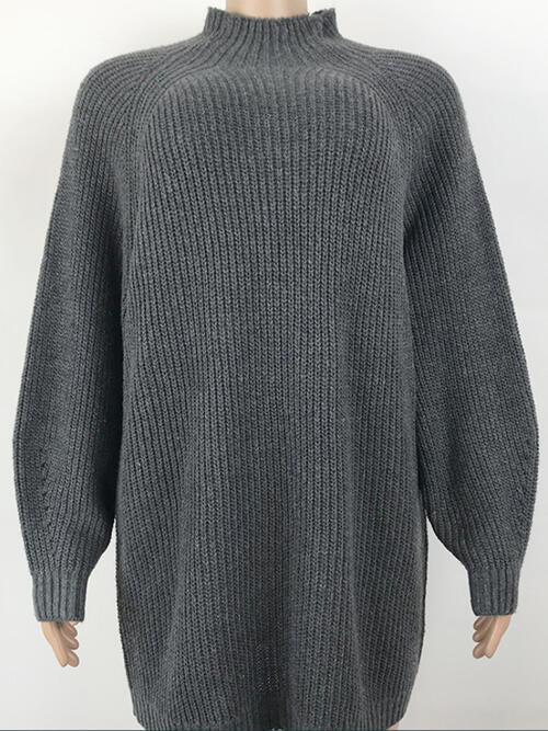 Maria Mock Neck Dropped Shoulder Sweater Dress | 5 Colors-Tactilefable
