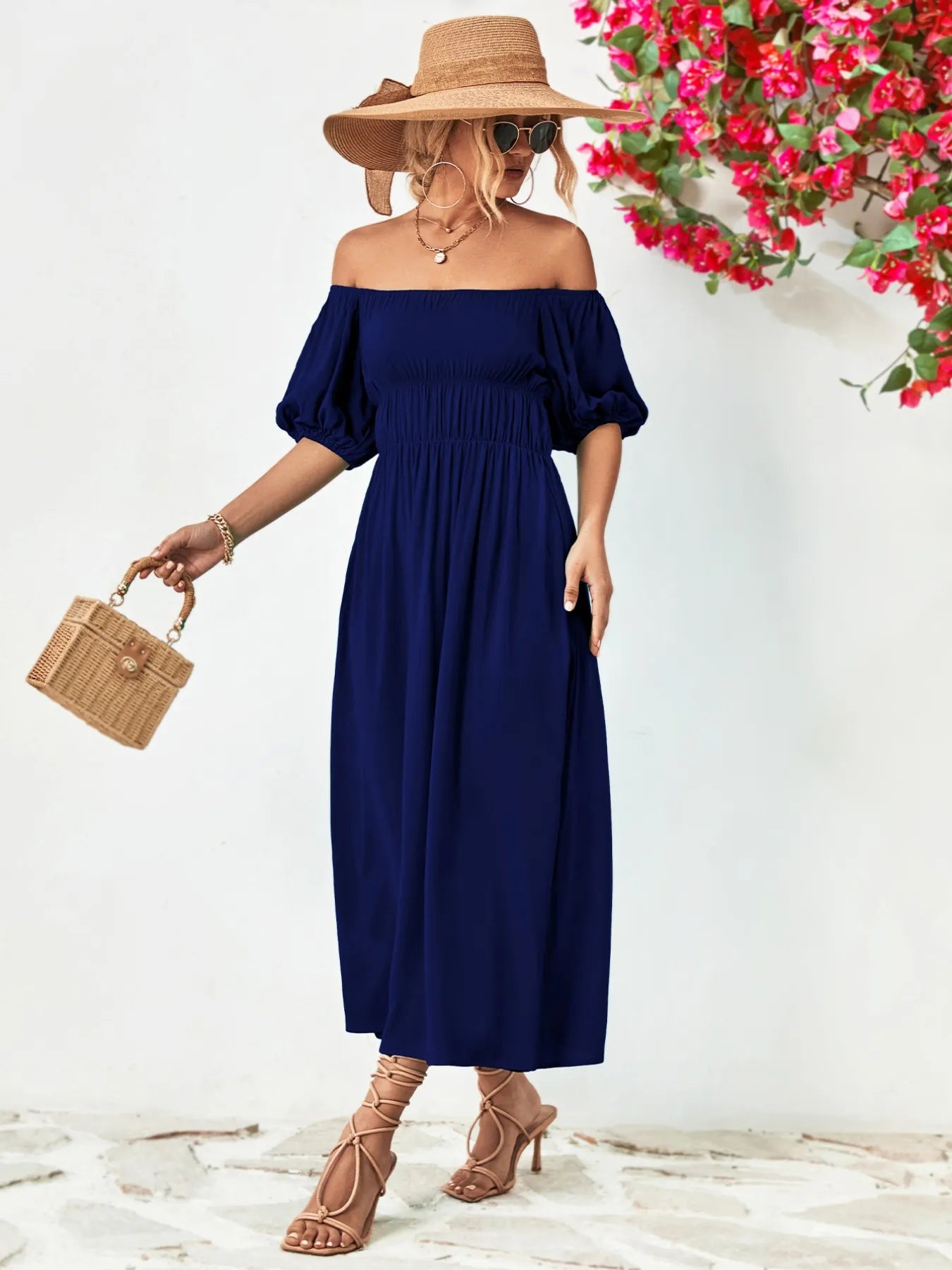 Boho Chic Puff Sleeve Maxi Dress | 3 Colors-Tactilefable
