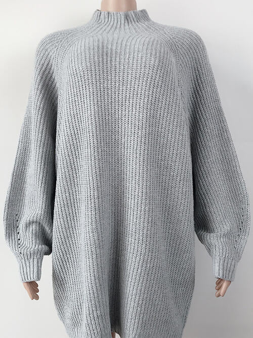 Maria Mock Neck Dropped Shoulder Sweater Dress | 5 Colors-Tactilefable