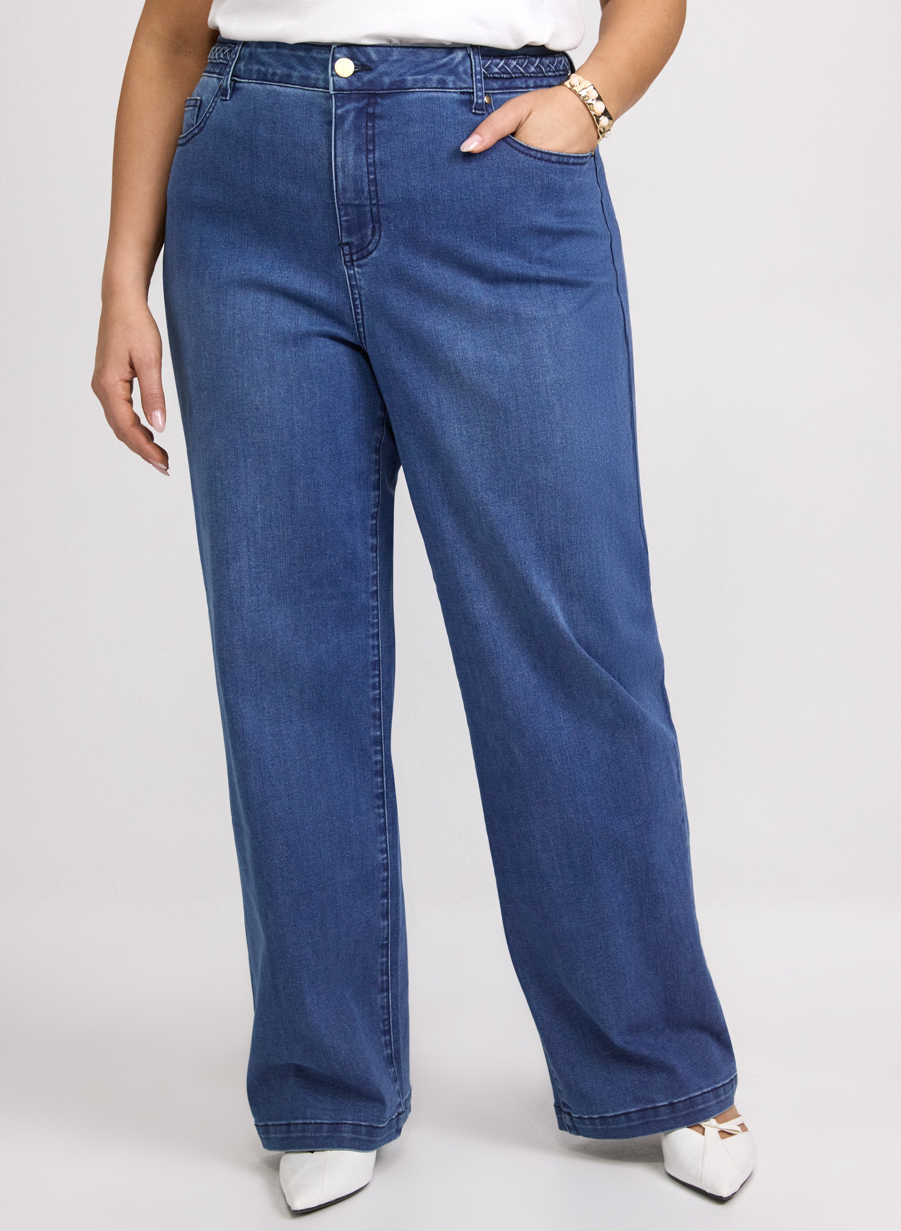 Braided Trim Wide-Leg Pants-Tactilefable