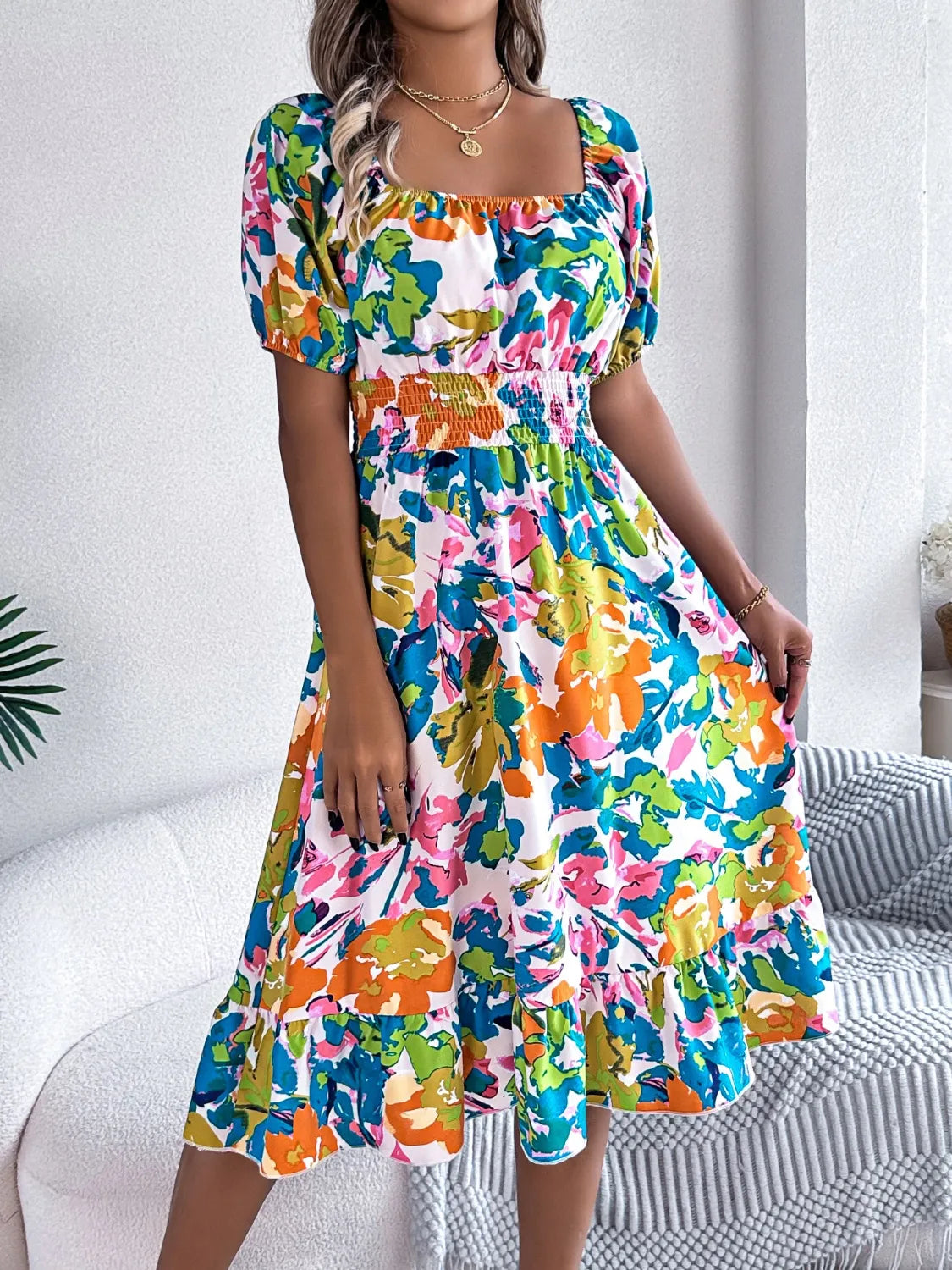 Floral Breeze Off-the-Shoulder Dress | 2 Colors | Poundton-Tactilefable