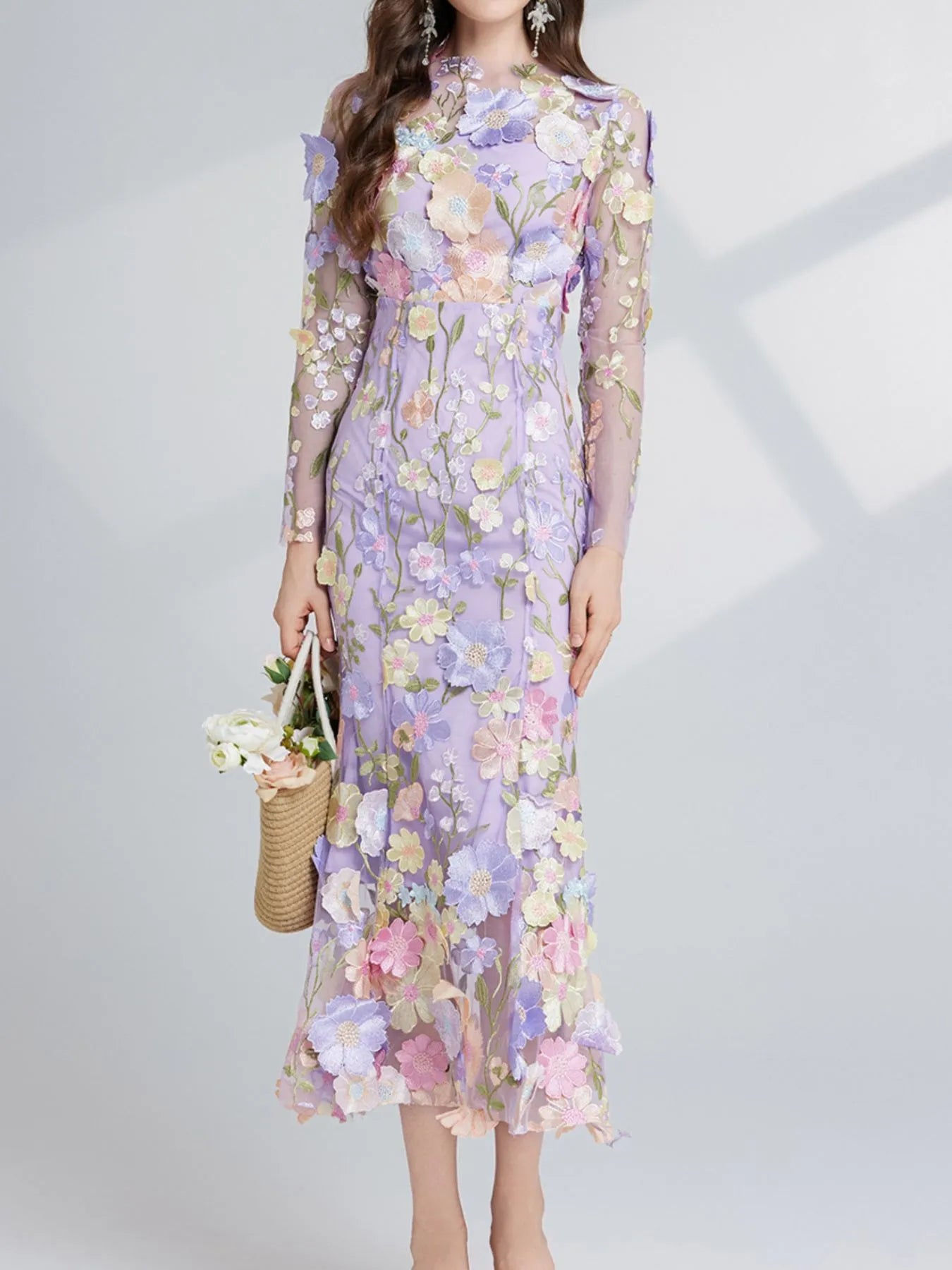 Enchanted Wildflower Mesh Maxi Dress | 4 Colors-Tactilefable