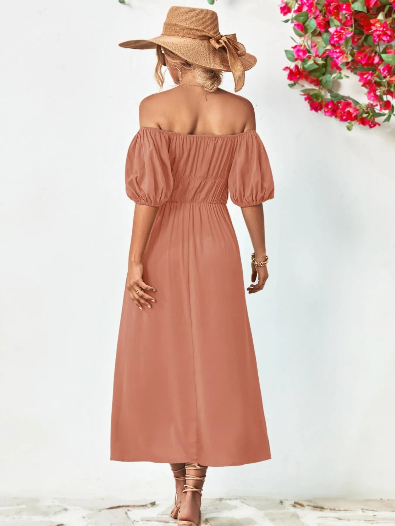 Boho Chic Puff Sleeve Maxi Dress | 3 Colors-Tactilefable
